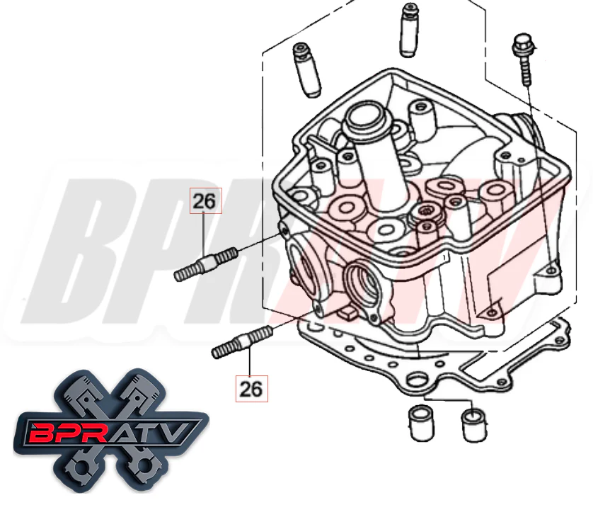 02-24 Honda CRF450R CRF 450R Titanium Head Exhaust Studs Nuts Bolt Gasket Kit - Image 3