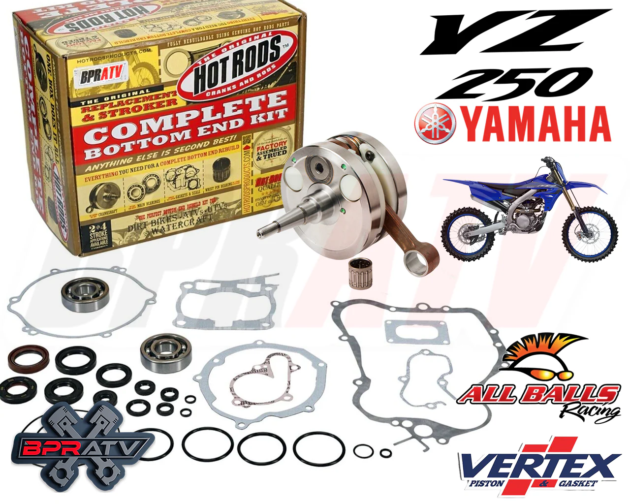 03-24 Yamaha YZ250 Stock Complete Motor Engine Rebuild Kit Cylinder Piston Crank - Image 4