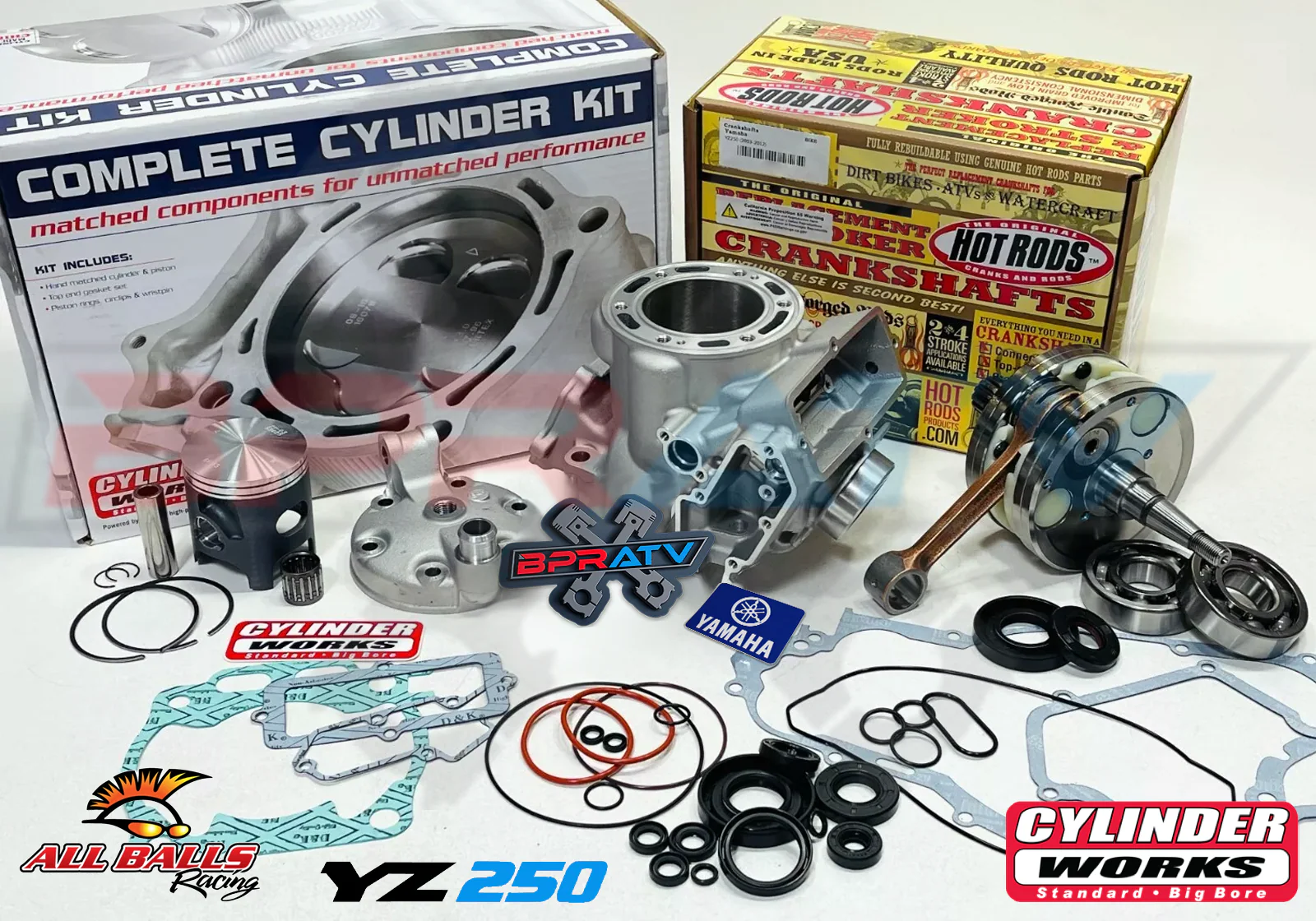 03+ Yamaha YZ250 YZ 250 Cylinder Piston Hot Rod Crank Complete Motor Rebuild Kit - Image 20