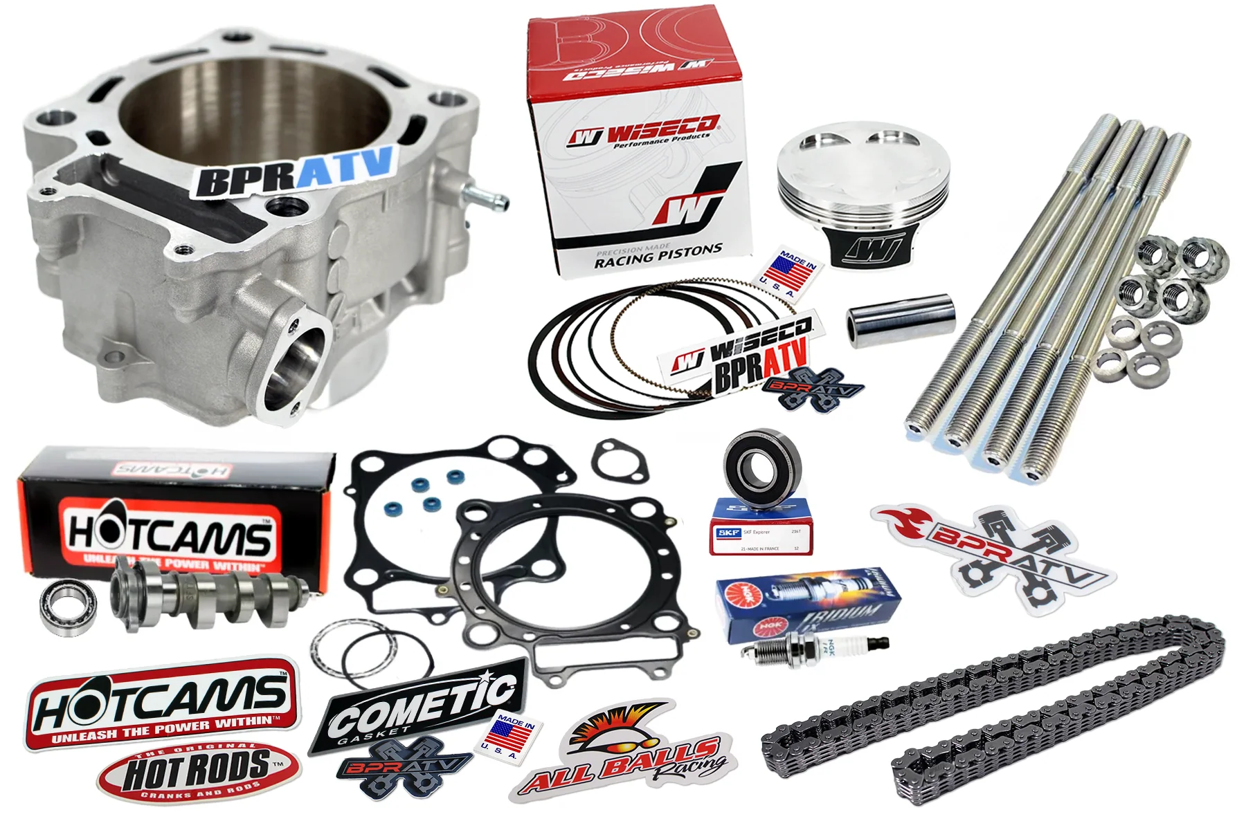 04 05 TRX 450R Stock Top End Engine Rebuild Kit Replacement Stage 2 Hot Cams Kit