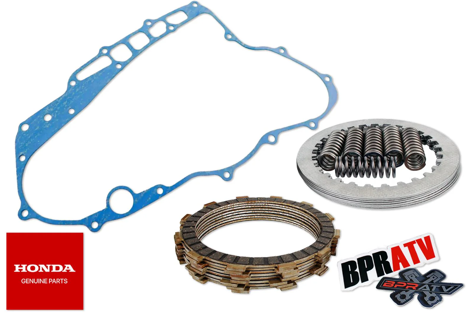 04 05 TRX450R Sportrax Duner Trail Clutch Kit Fibers Steels Springs & OEM Gasket - Image 21