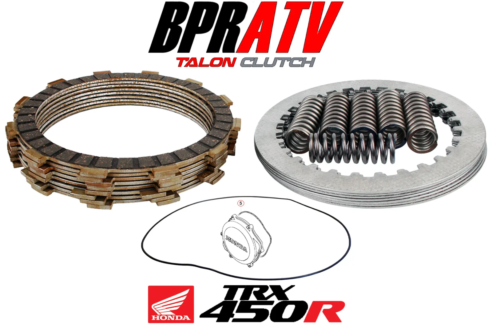 04 05 TRX450R TRX 450R Talon Clutch Kit Cover Oring Titanium Spring Bolt Kit Set - Image 16
