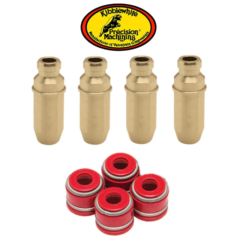 04-07 CRF250R CRF 250R Kibblewhite Head Intake Exhaust Valve Guides KP RED Seals - Image 3