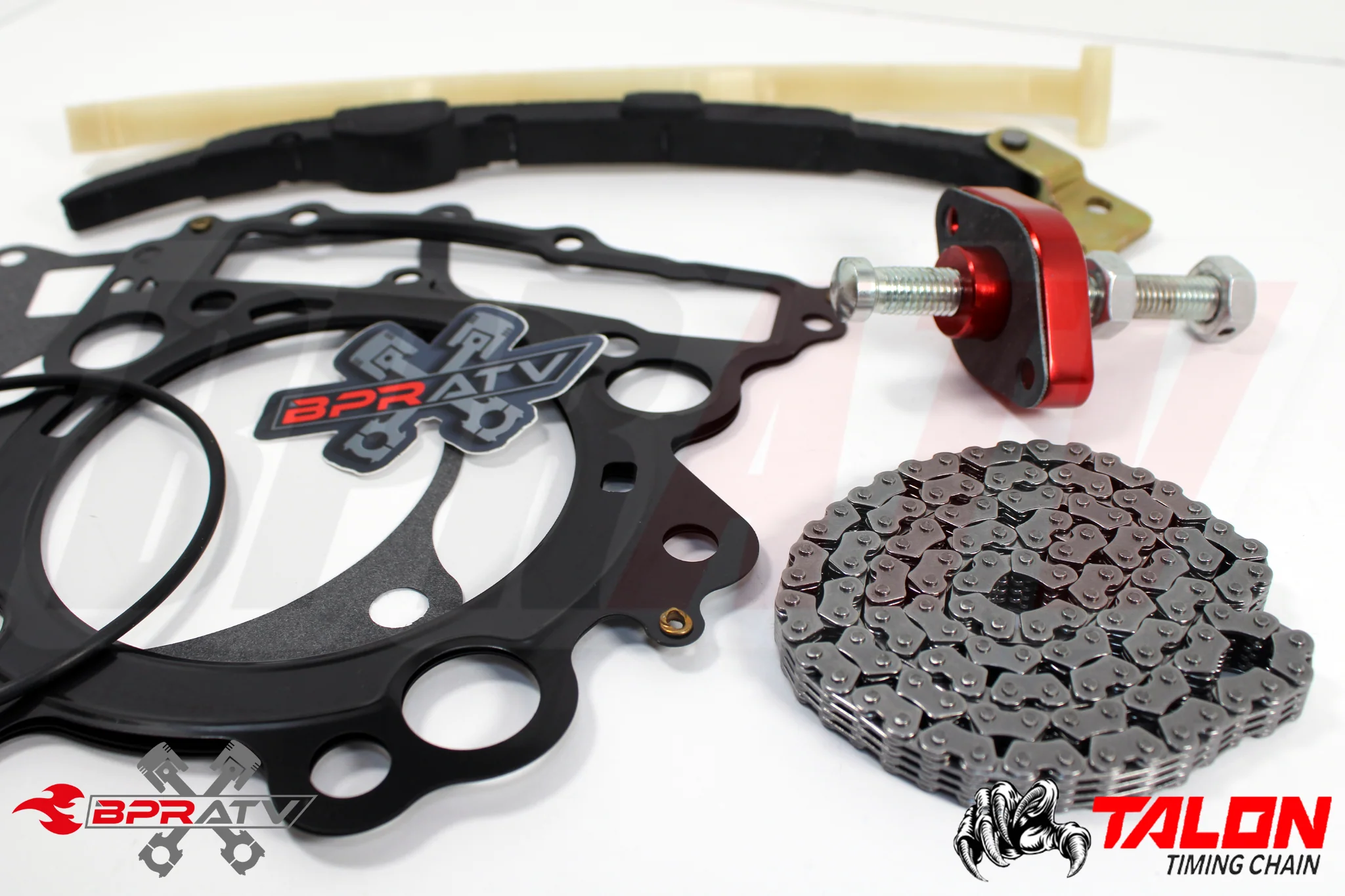 04-07 Rhino 660 Cam Timing Chain Guides RED Cam Chain Tensioner Kit & Top Gasket - Image 3