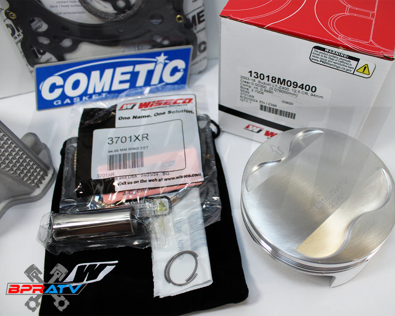 04-08 Arctic Cat 400 Cylinder Wiseco Piston Gasket Big Bore Top End Rebuild Kit - Image 11