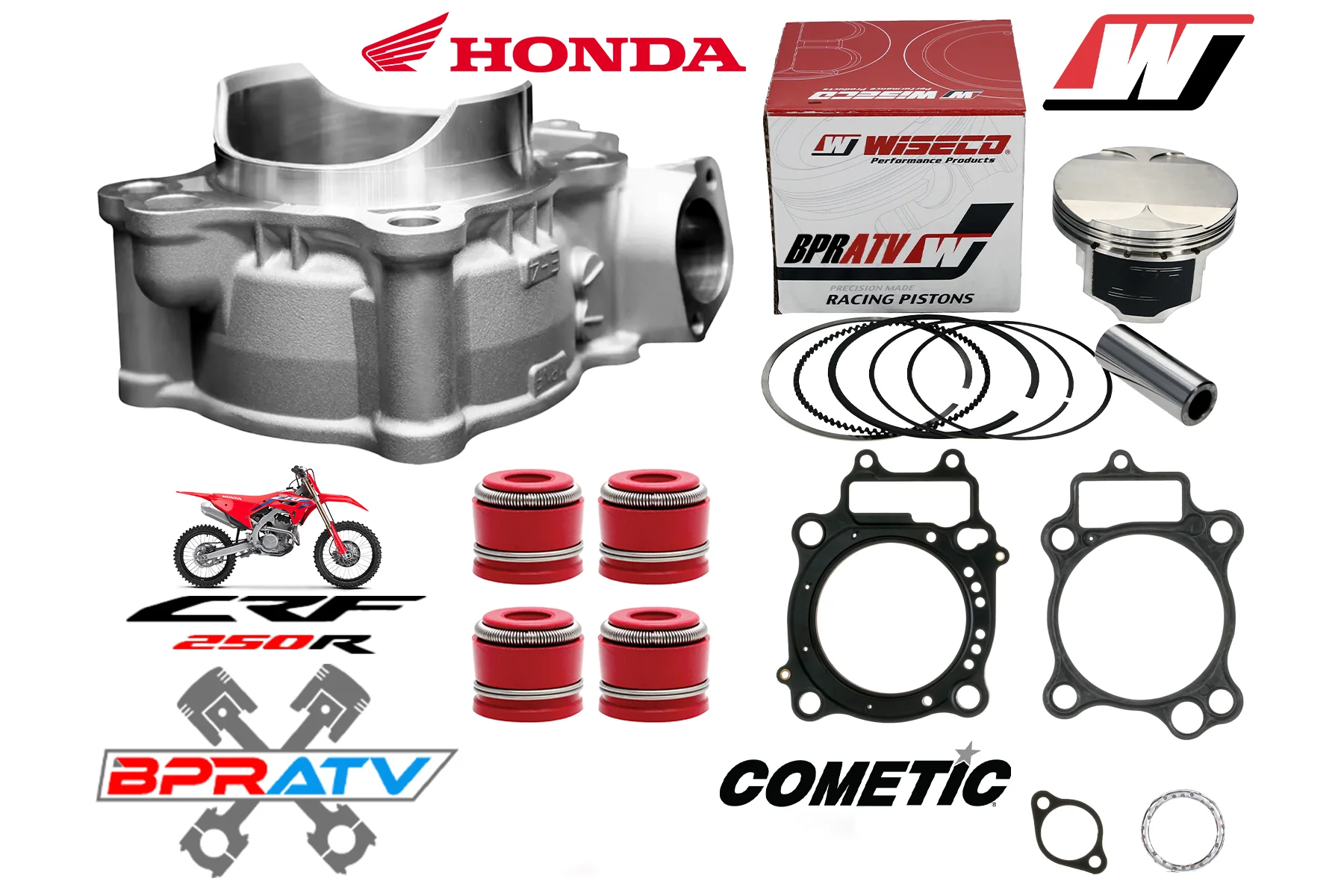 04-09 Honda CRF250R Stock Bore Cylinder Piston Wiseco Crank Motor Rebuild Kit US - Image 4