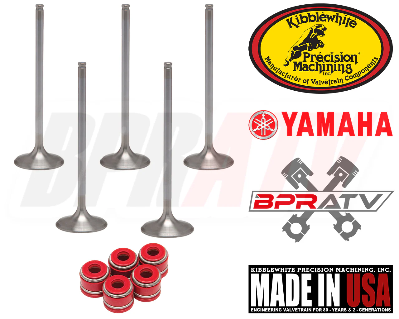 04-13 Yamaha YFZ450 YFZ 450 KIBBLEWHITE +1mm Intake Exhaust Valves RED Seals Kit - Image 10