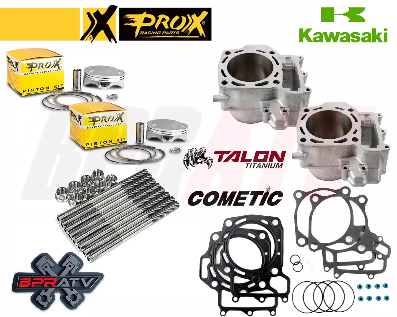 05-11 Brute Force 750 85mm Cylinder ProX Piston Cometic Stud Kit Top End Rebuild - Image 3