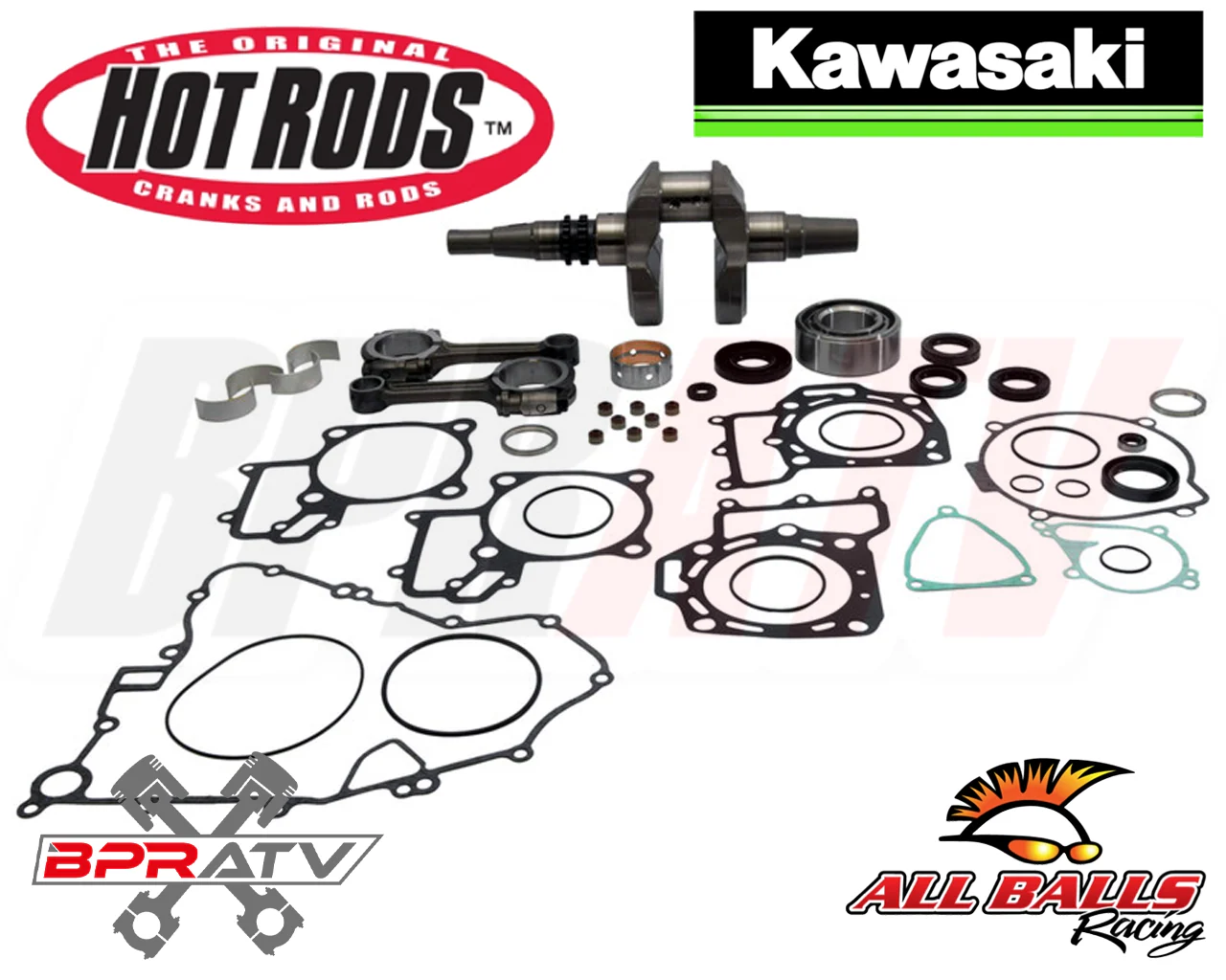 05-11 Brute Force 750 Hot Rods Crank Cylinder Piston Rods Complete Rebuild Kit - Image 7