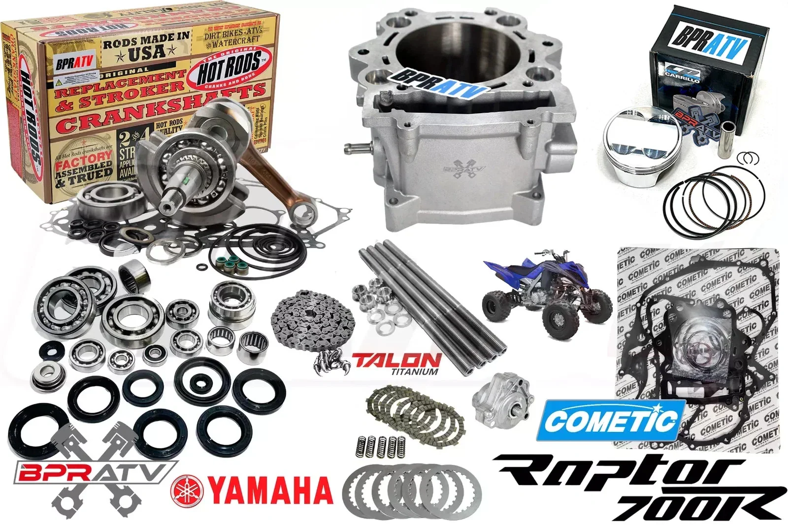 06-08 Raptor 700 780cc Big Bore Stroker Engine Rebuild Kit Hot Cams Wiseco JE CP - Image 2