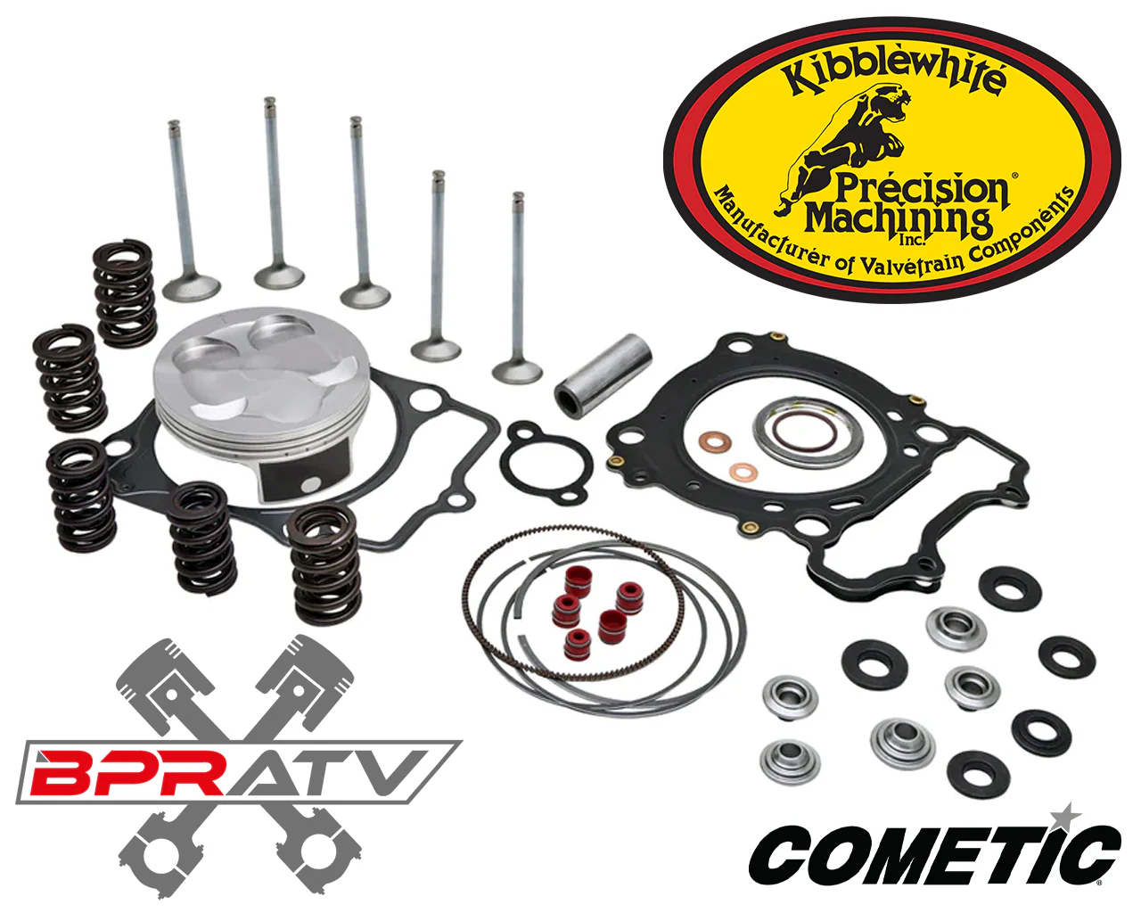 06-14 Honda TRX 450R 450ER Kibblewhite Top End Piston Kit Valves Spring Cylinder - Image 2