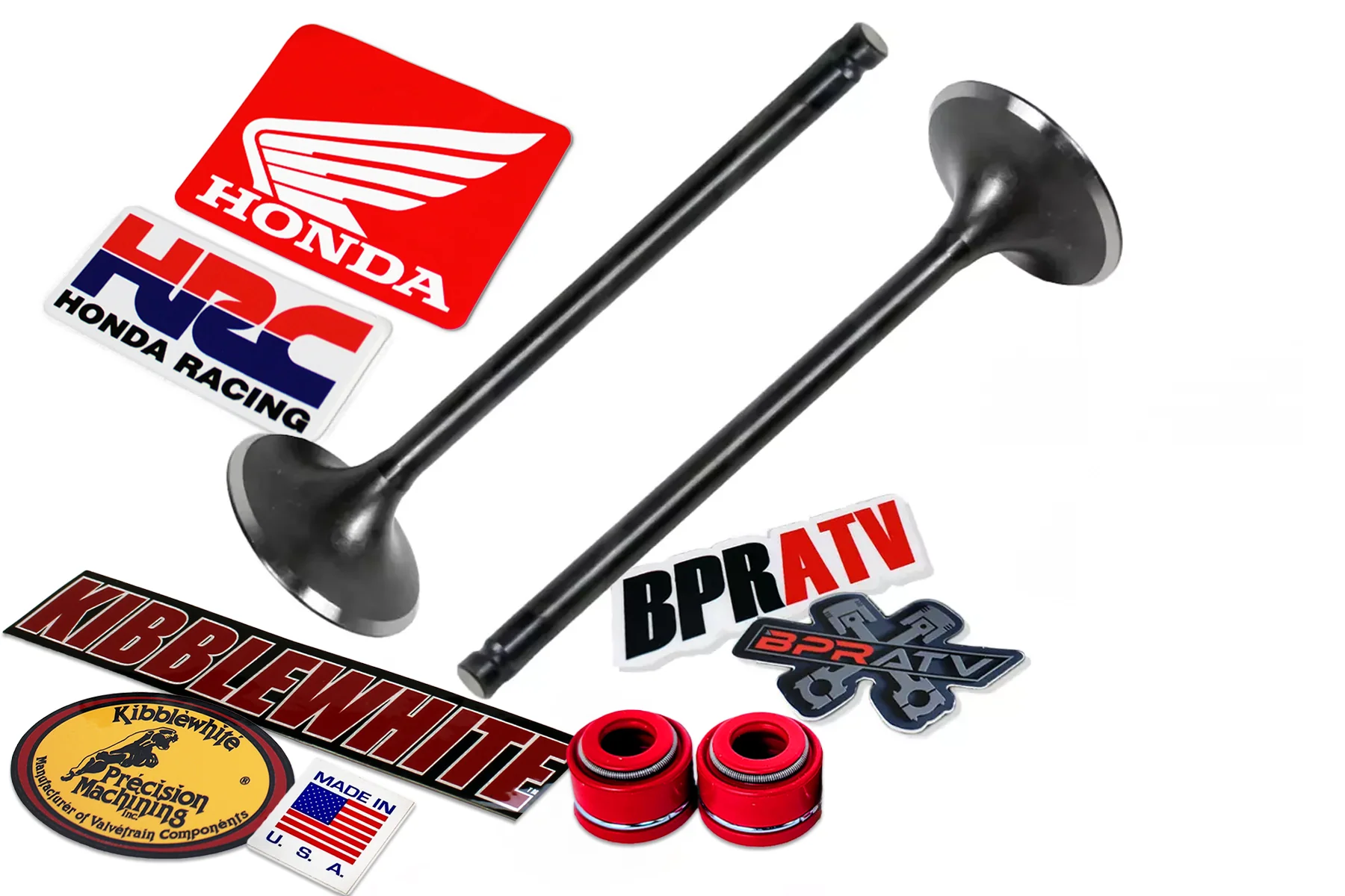 06-14 Honda TRX450R 450ER Kibblewhite Exhaust Valves & KPMI RED Viton Seals Pair - Image 10