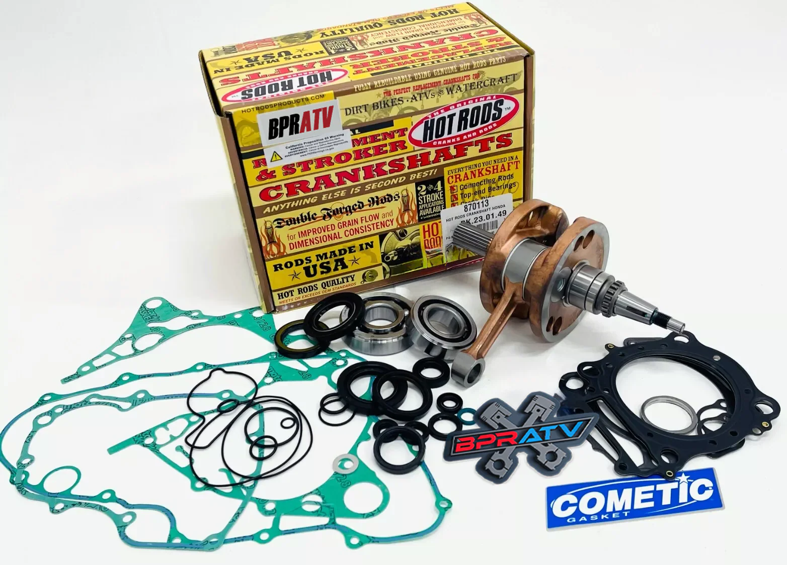 06-14 Honda TRX450R TRX 450R Hotrods Crank Wiseco Piston Gaskets Rebuild Kit - Image 4