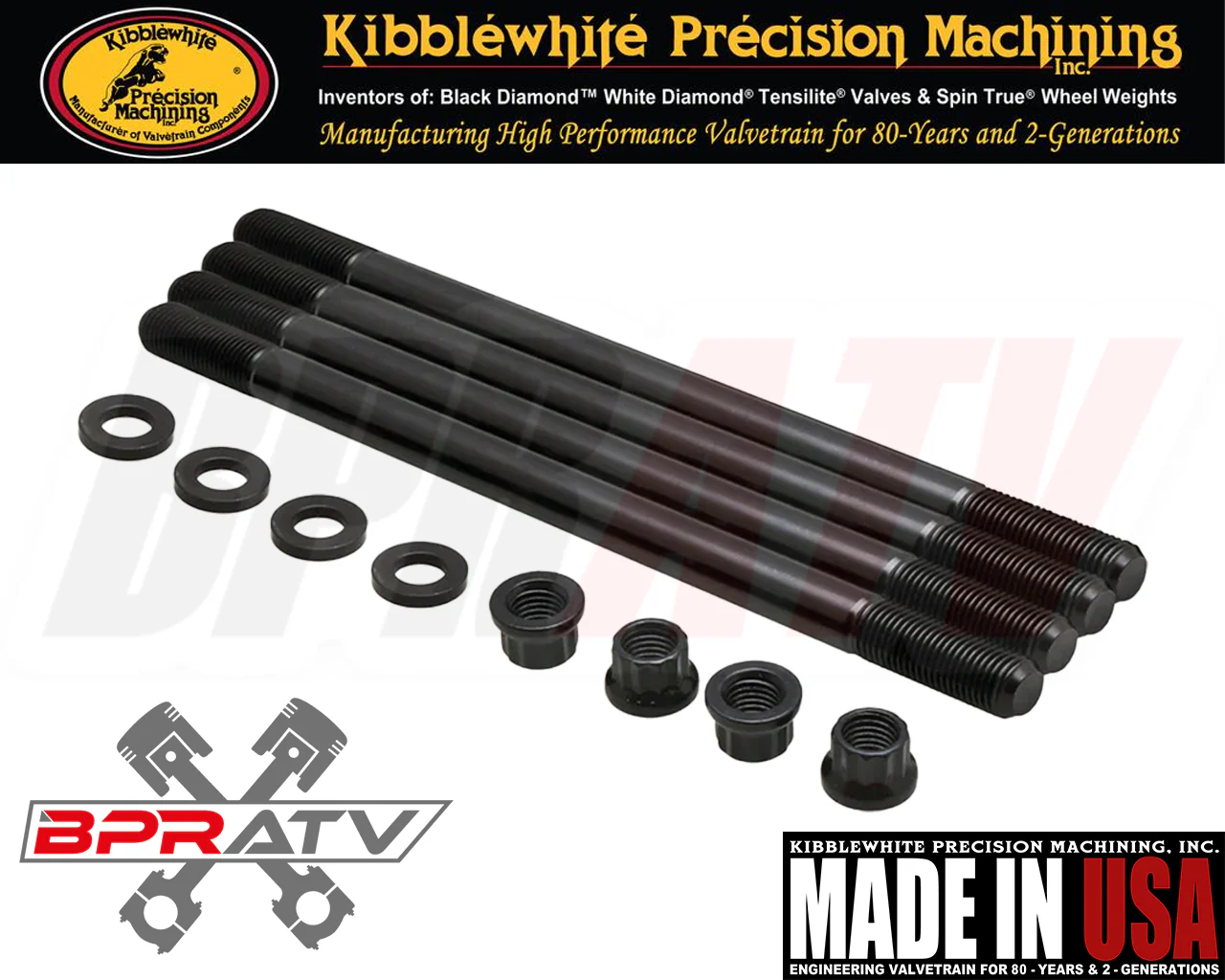 06-14 Honda TRX450R TRX450ER Kibblewhite Stronger Heavy Duty Cylinder Head Studs - Image 6