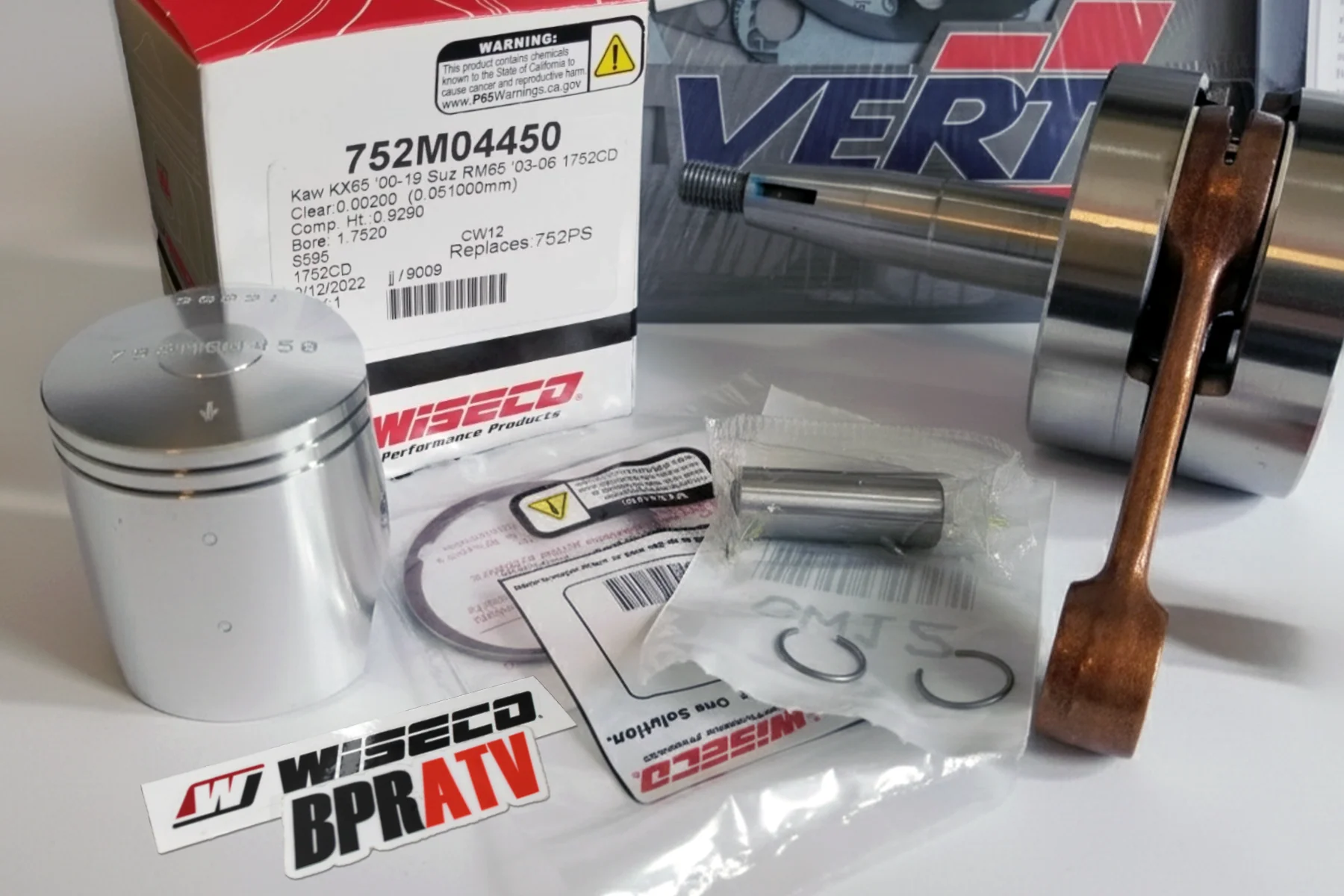 06-25 Kawasaki KX65 KX 65 Hot Rods Bottom End Rebuild Kit & Wiseco Piston Piston - Image 8