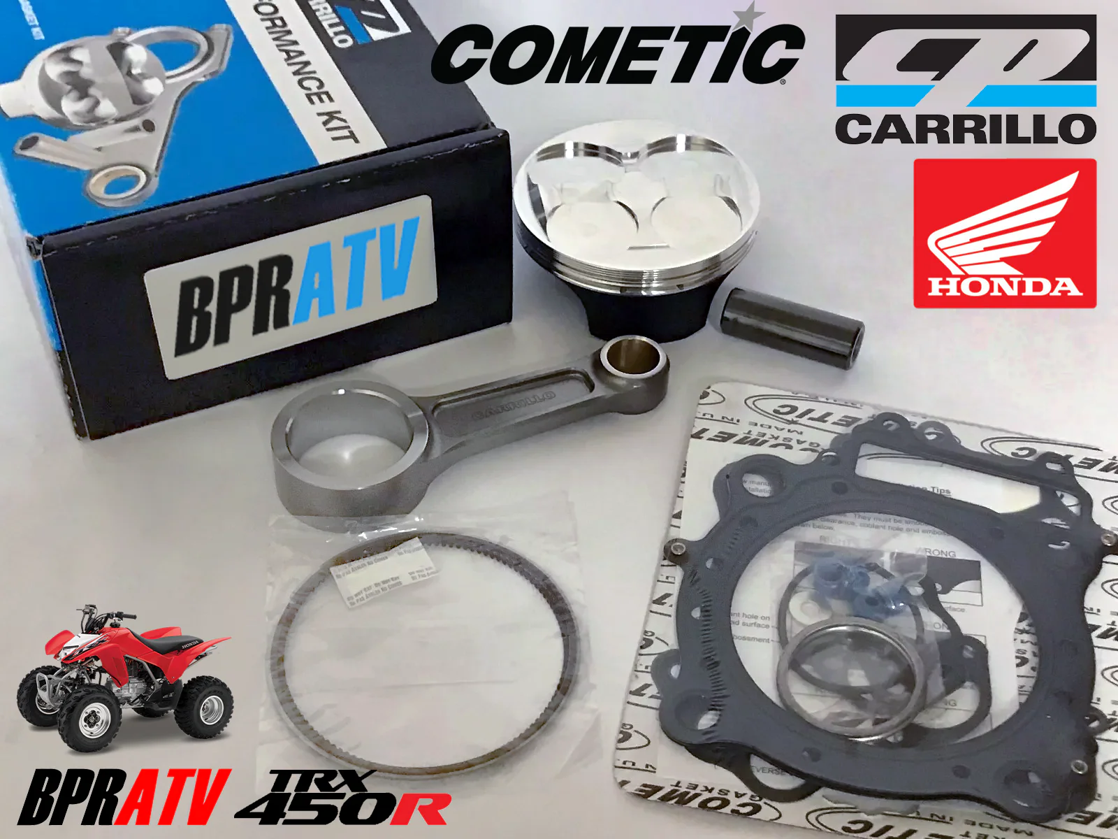 06+ Honda TRX450R TRX 450ER 96mm CP 14:1 RACE Piston Cometic Gasket Carrillo Rod - Image 2