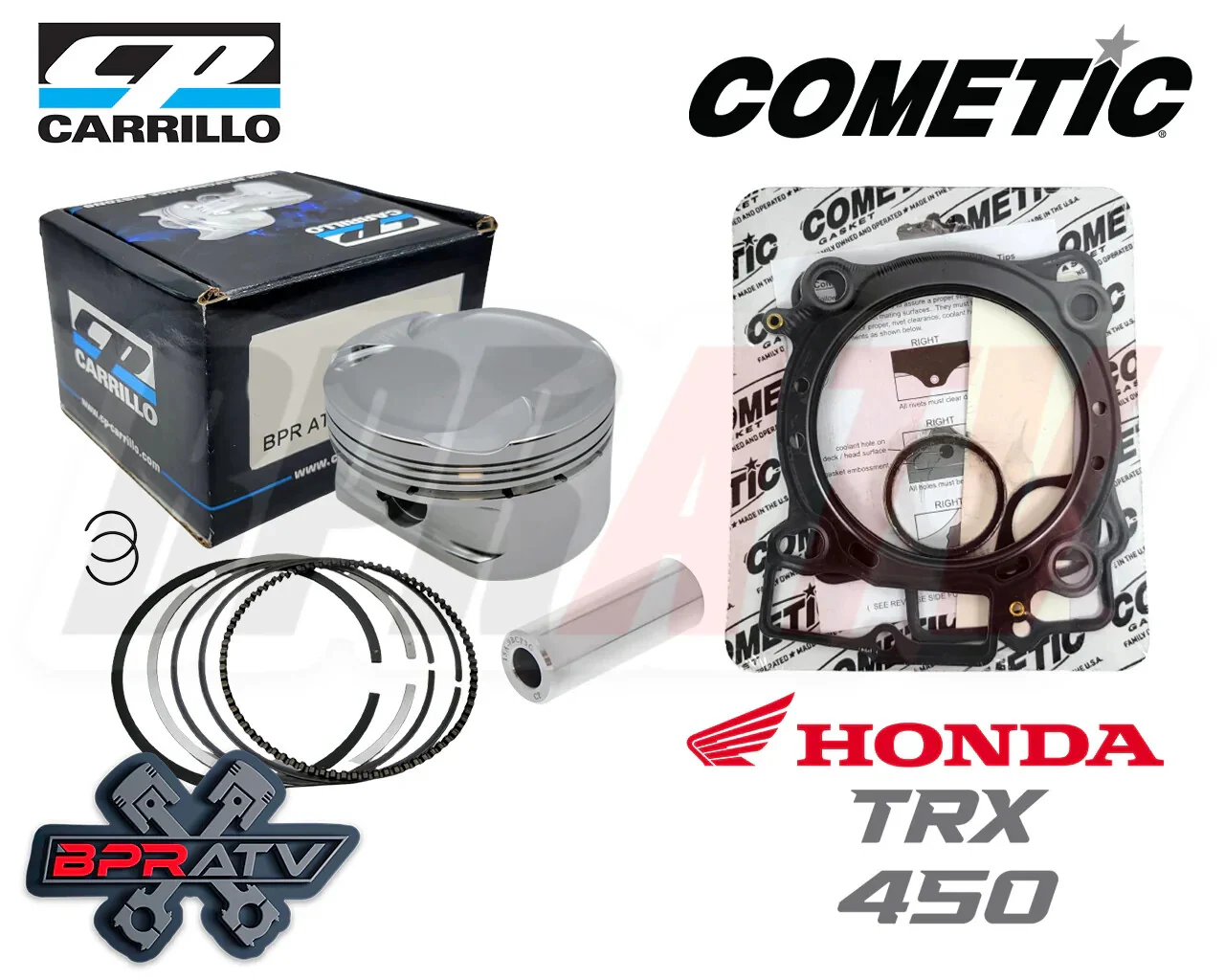 06+ Honda TRX450R TRX 450R 96mm 96 mil 13:1 CP Stock Bore Piston Cometic Gaskets - Image 5