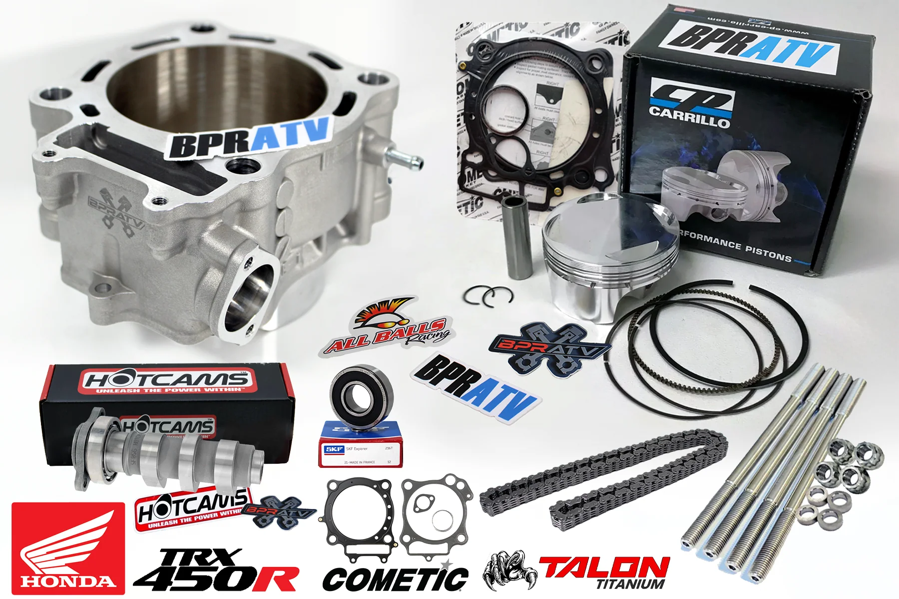 06+ TRX450R TRX 450R 96mm CP Piston Cylinder Top Cometic Stage 2 Hot Cams Chain - Image 2