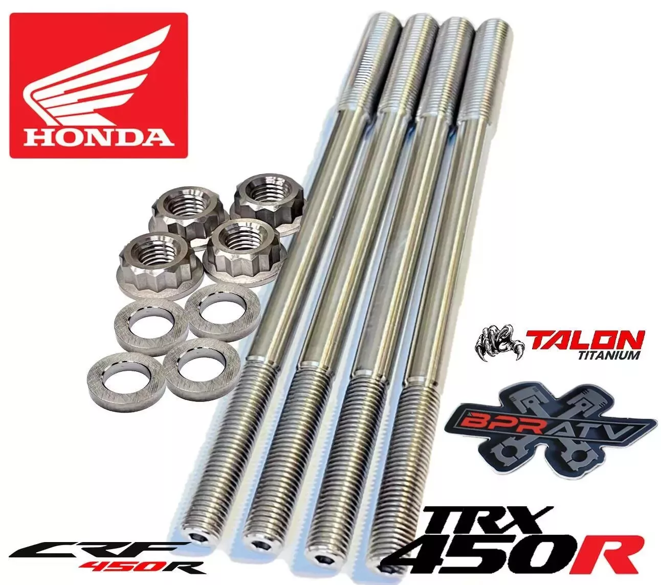 06+ TRX450R TRX 450R Cylinder Head Studs Stud Kit Heavy Duty After Market Bolts - Image 3