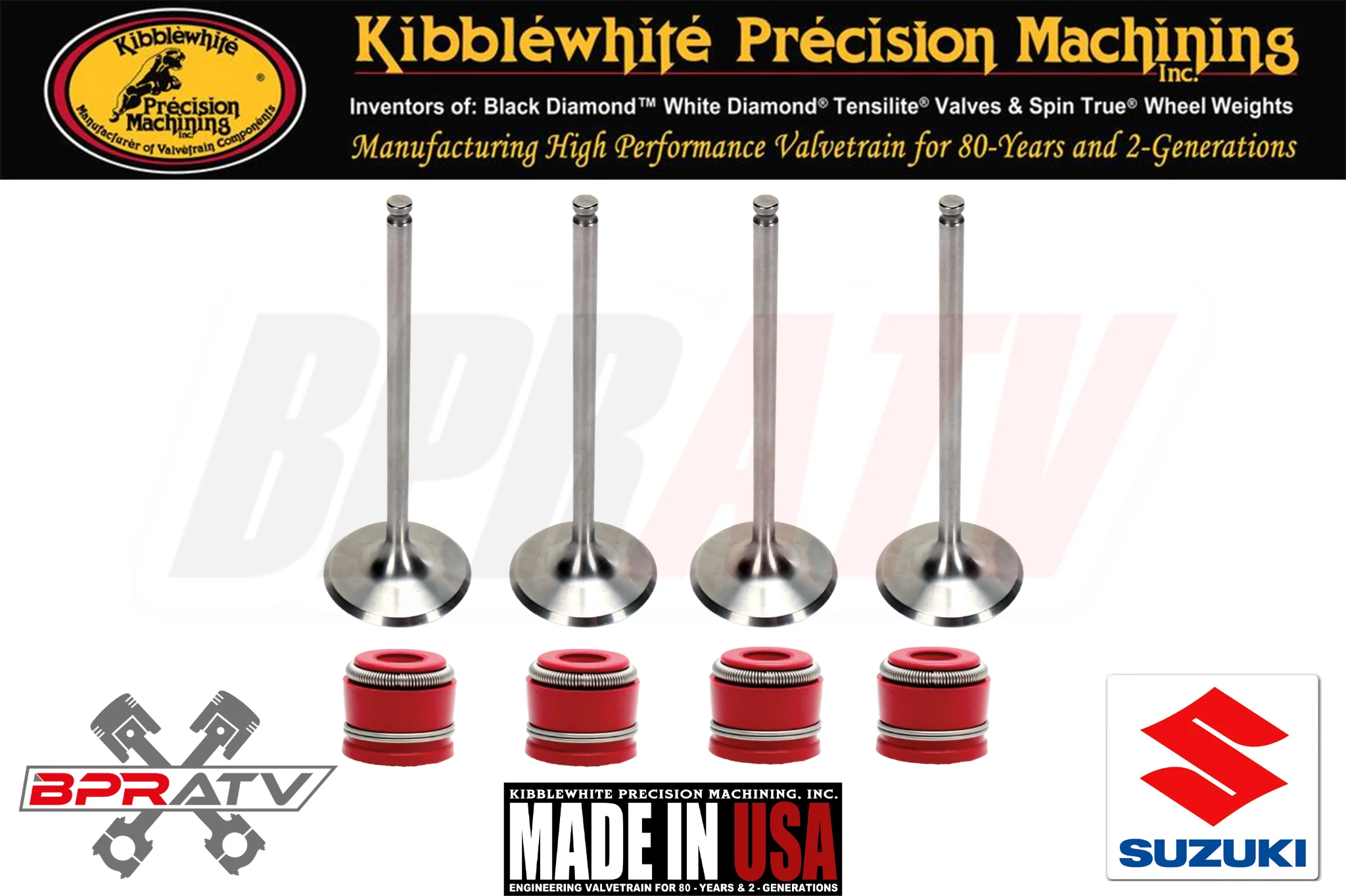 07-24 Suzuki RMZ250 Z250 Kibblewhite Valves Springs & Seals Head Rebuild Kit USA - Image 4