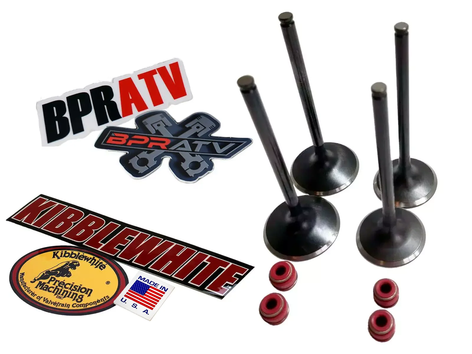 08-20 Kawasaki KLX450R KLX 450R Kibblewhite Head Intake Exhaust Valves RED Seals - Image 3