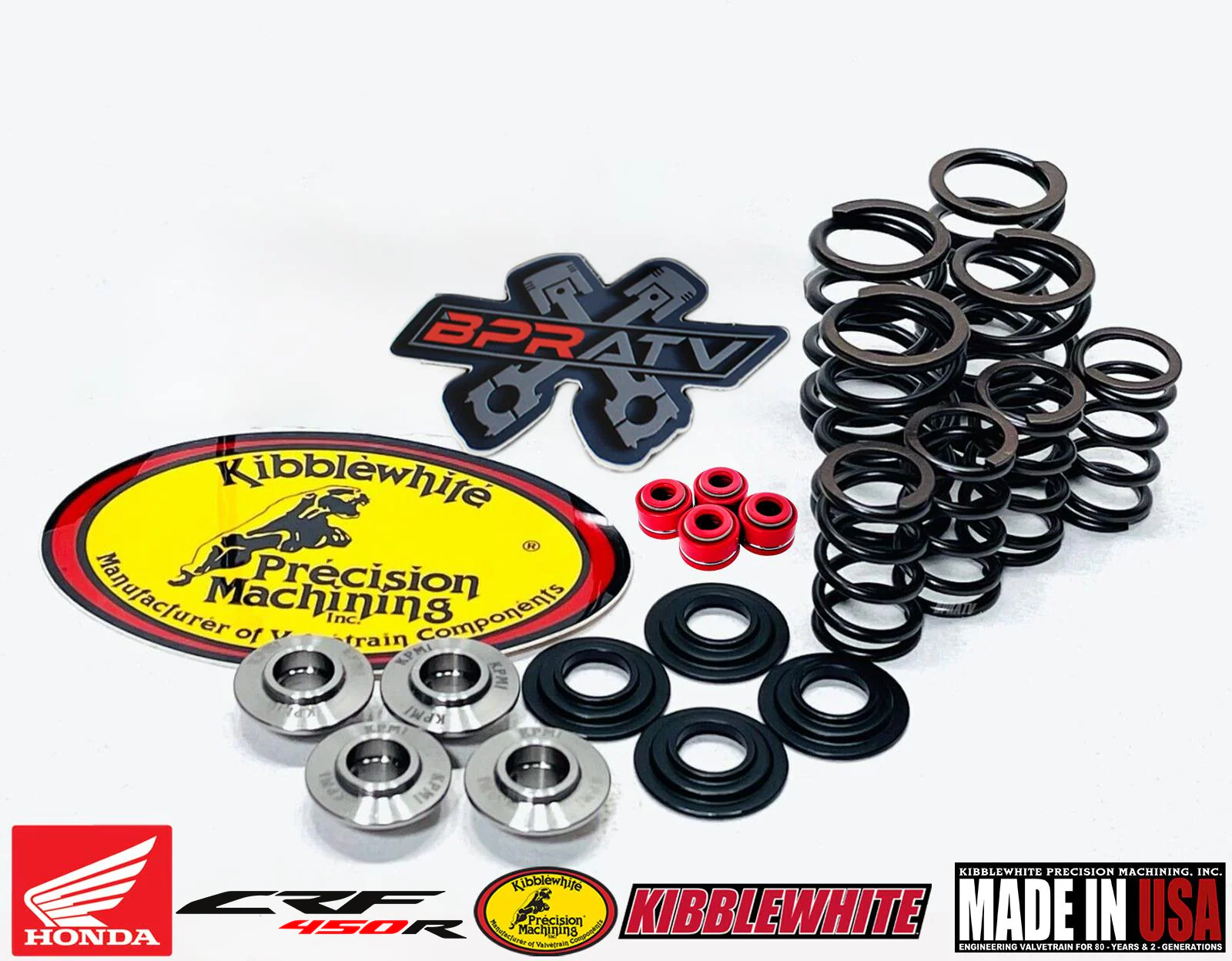 09-12 Honda CRF450R CRF 450R Kibblewhite Valve Set Racing Spring Kit & RED Seals - Image 5
