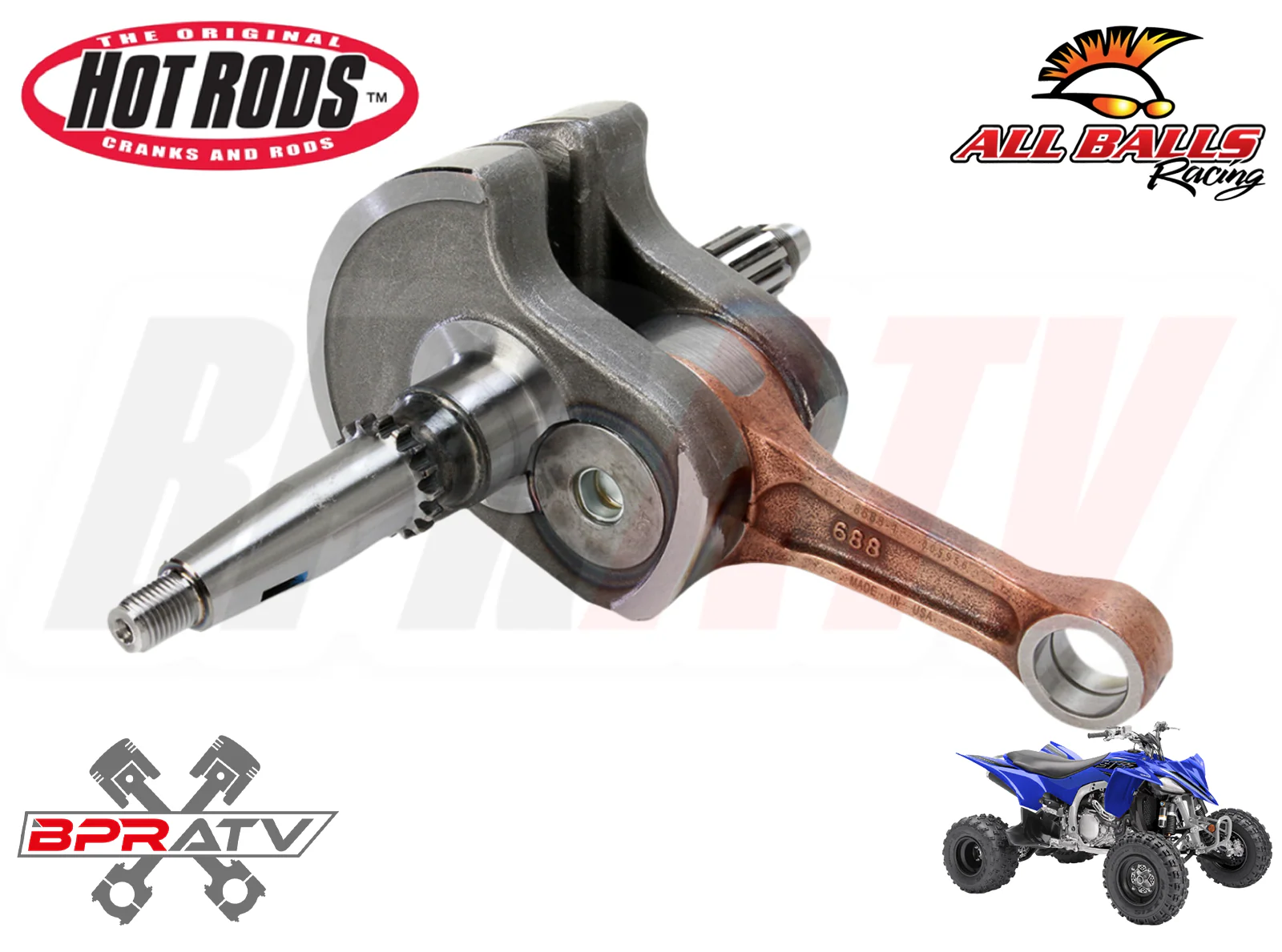 09-13 YFZ450R YFZ 450R Hot Rods OEM Replacement Crankshaft Crank & Main Bearings - Image 2