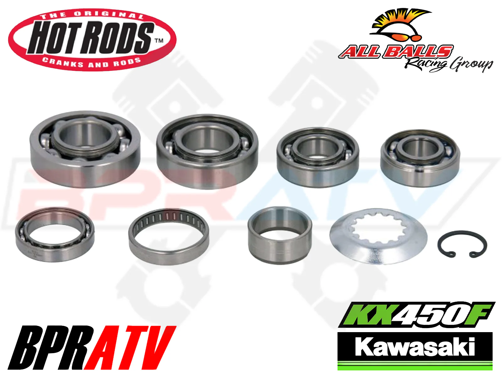 09-21 Kawasaki KX450F KX 450F Hot Rods TBK Heavy Duty Transmission Bearings Kit - Image 6