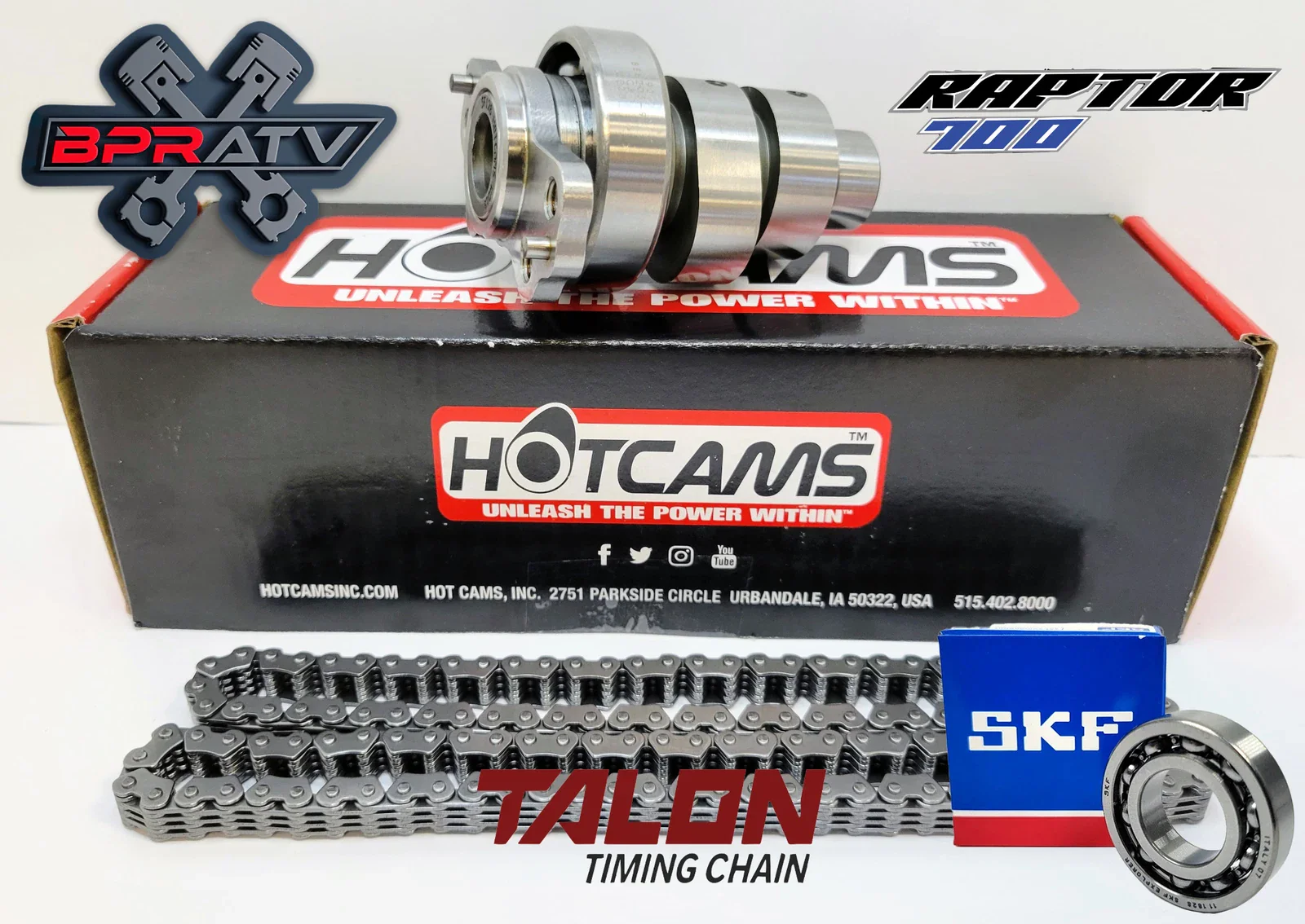 2009+ Raptor 700 700R Stage III 3 Three Hotcams Hot Cam Bearing Timing Chain Kit - Image 6
