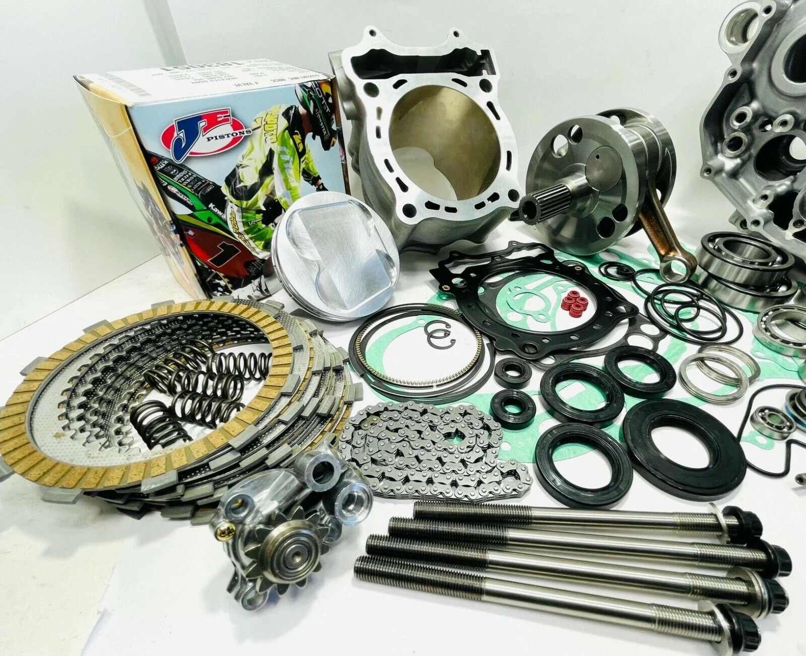 10-15 KX450F KX 450F Crankcases Rebuild Kit Complete Motor Engine Rebuild Cases - Image 6