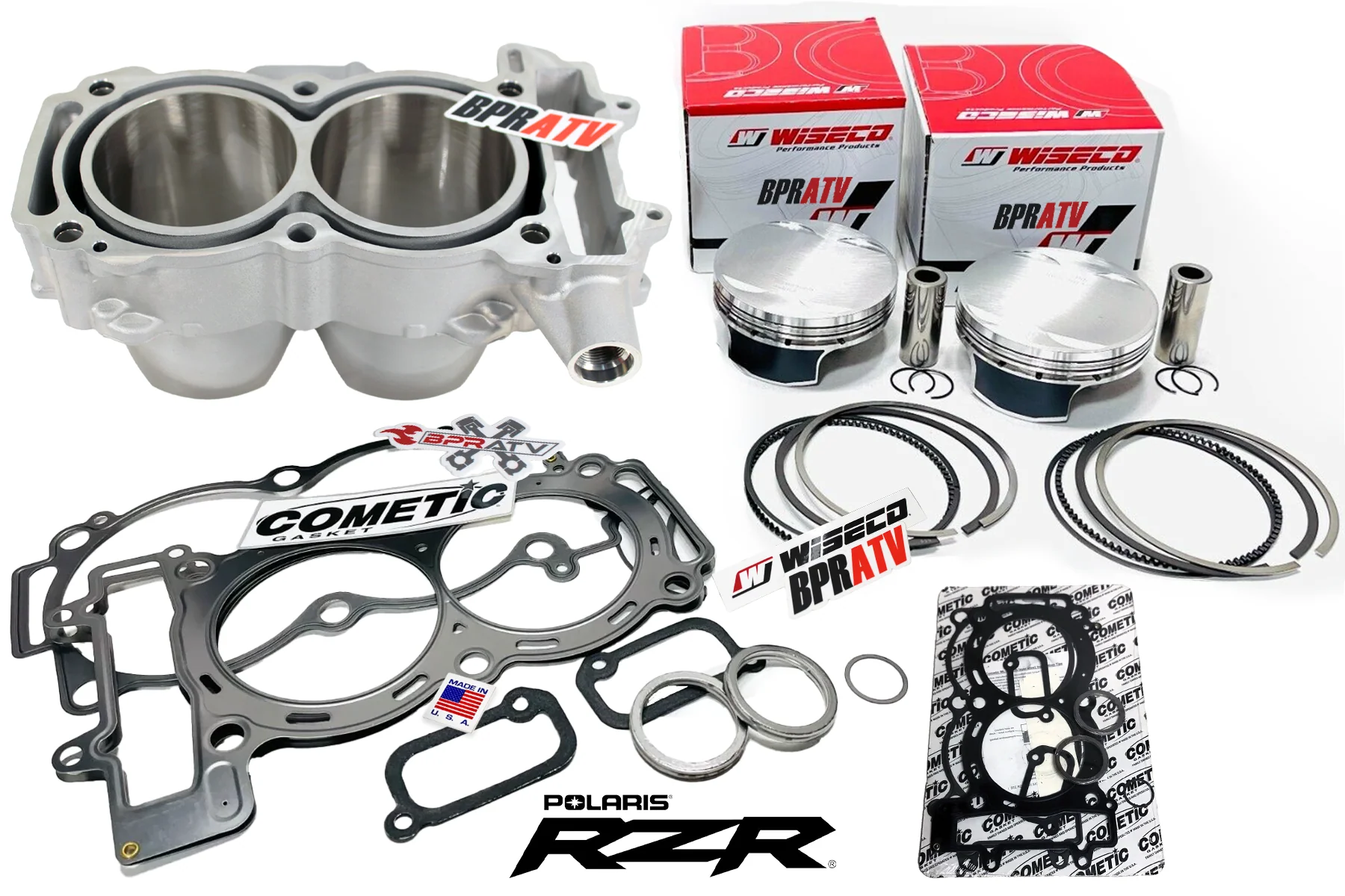 11-14 Polaris RZR XP 900 XP900 93mm Cylinder Wiseco Pistons & Cometic Gasket Kit - Image 2