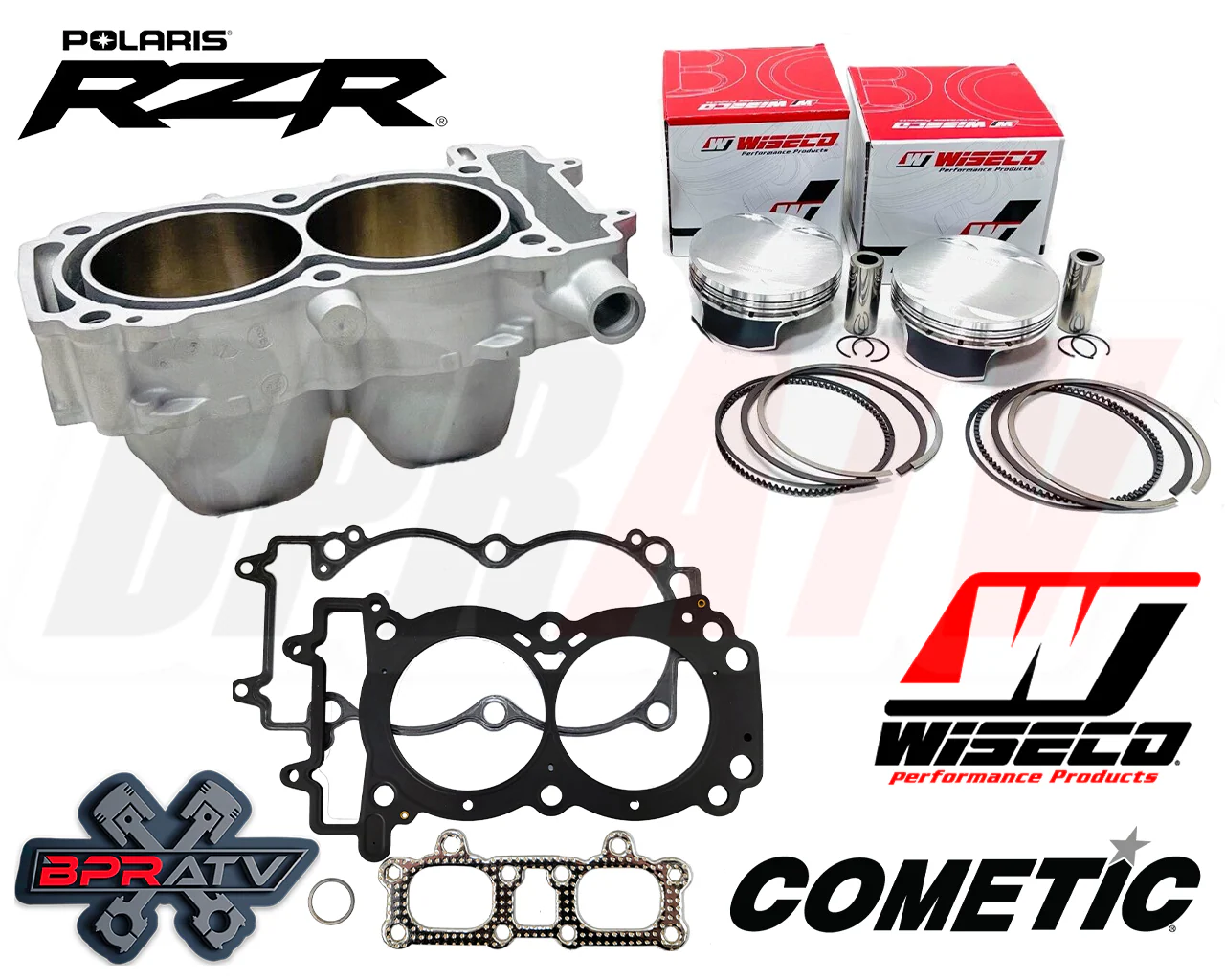 11-14 Polaris RZR XP 900 XP900 Cylinder 93mm Wiseco Pistons Cometic Gaskets Top