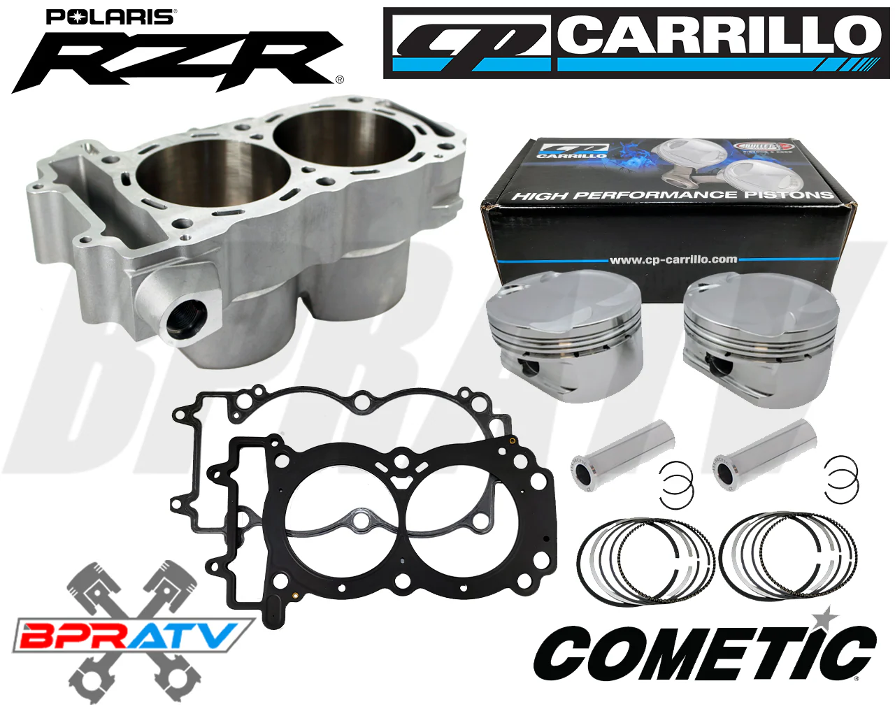 11-14 RZR XP900 98mm BIG BORE CLOSED DECK Cylinder CP Piston Cometic Top End Kit - Image 21