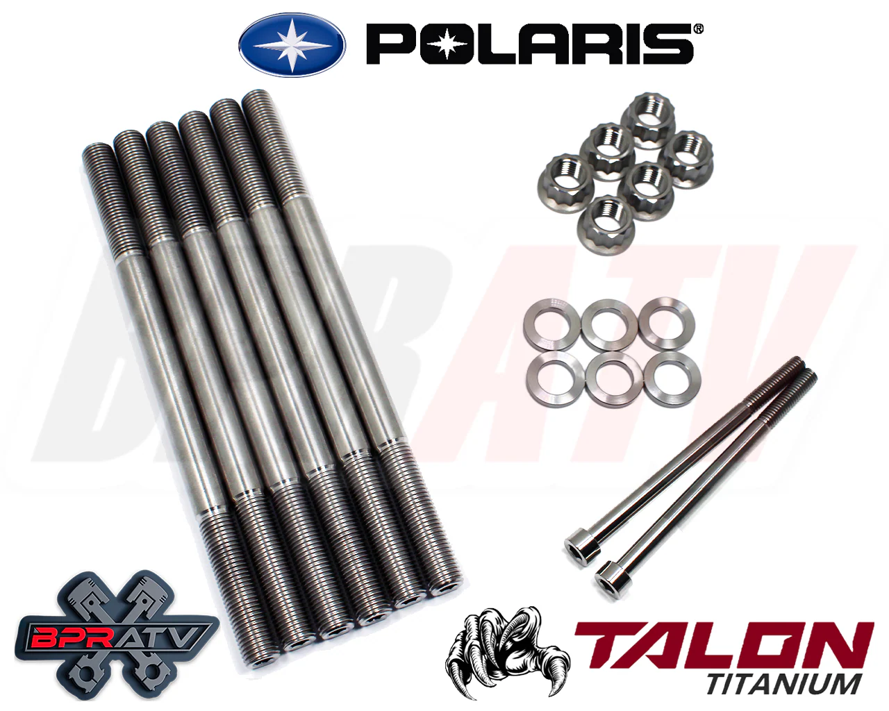 12-15 Polaris RZR 570 COMPLETE BPRATV Titanium Cylinder Head Bolts Kit Stud Kit - Image 2