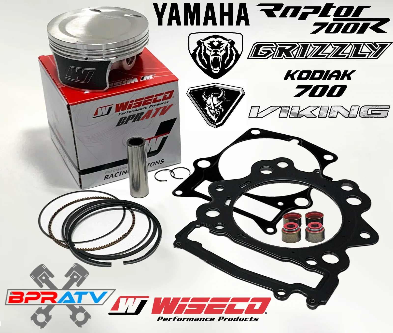 14 15 Yamaha Grizzly 700 102mm Stock Bore Wiseco 10:1 Pump Piston Top End Gasket - Image 2