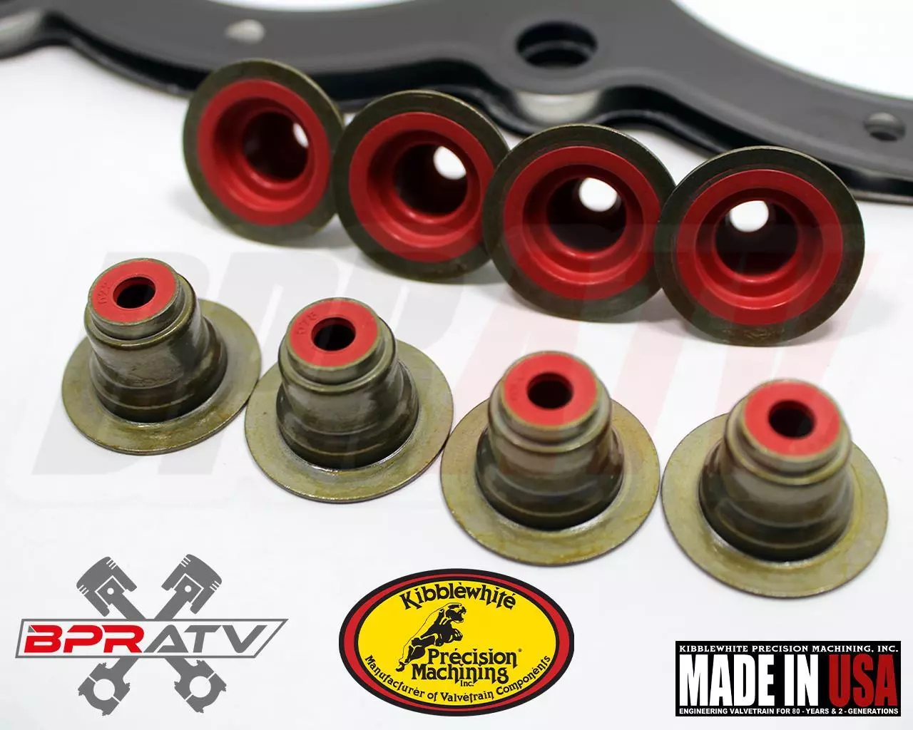 14-17 Polaris RZR XP1000 Kibblewhite Head Intake Exhaust Valve Guides RED Seals - Image 3