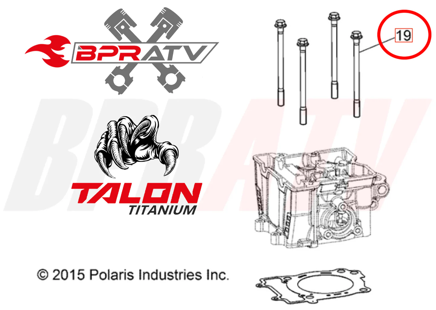 17-19 Polaris ACE 500 Cylinder Bolts Head Bolts Titanium Head Studs Kit 7520144 - Image 2