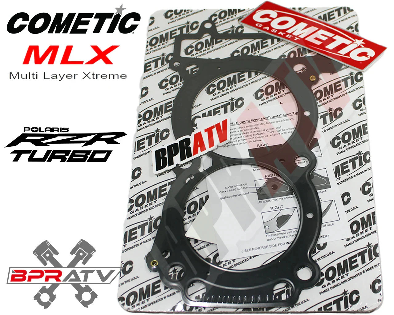 17-25 RZR XP Turbo S S4 XP4 93mm Cometic Top End Gasket Kit TITANIUM Head Studs - Image 19