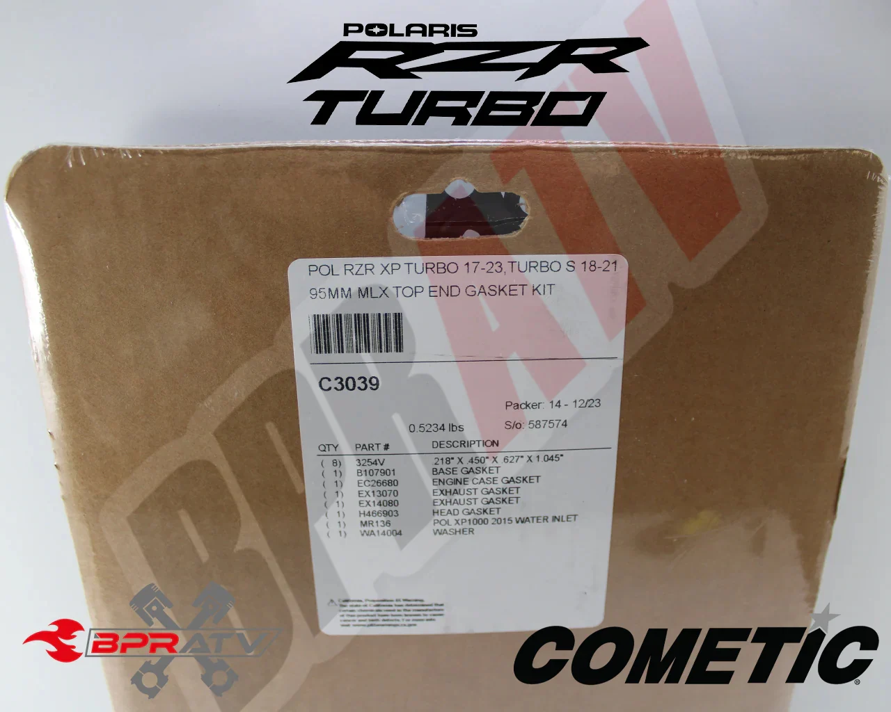 17-25 RZR XP Turbo S S4 XP4 93mm Cometic Top End Gasket Kit TITANIUM Head Studs - Image 8