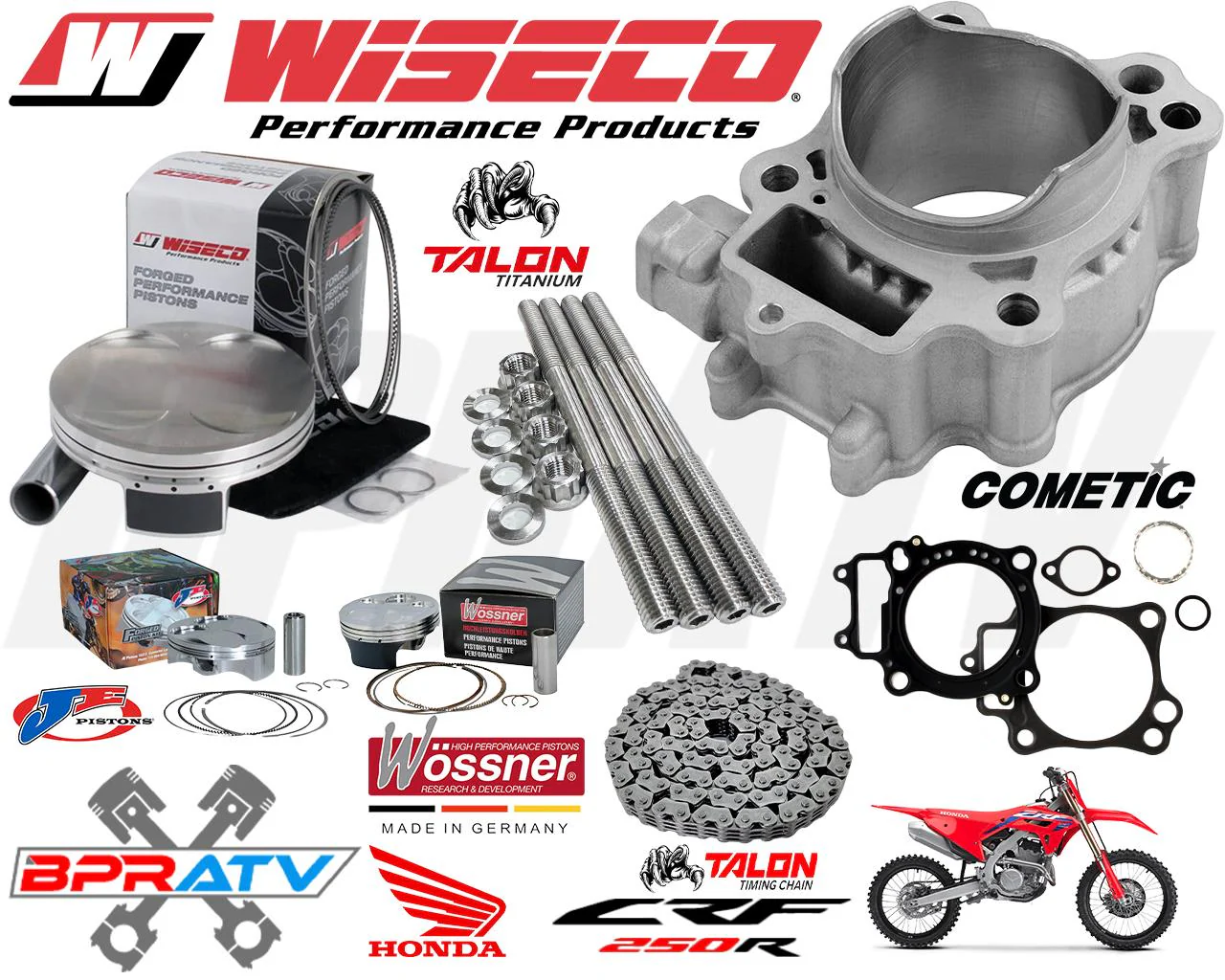 18-25 CRF250R CRF 250RX Stock Bore Cylinder Complete Rebuilt Top End Rebuild Kit - Image 2