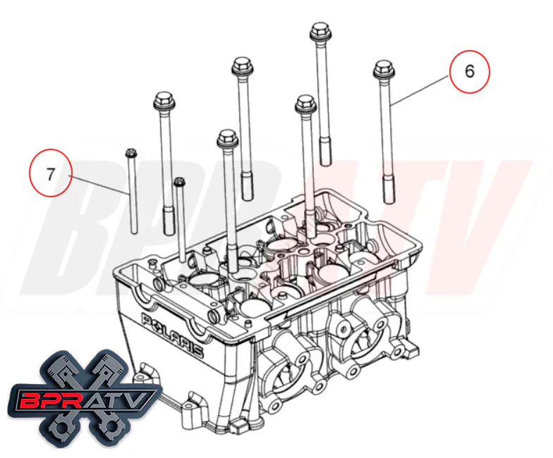 18-20 Polaris Ranger XP 1000 COMPLETE Titanium Cylinder Head Bolts Kit Stud Kit - Image 13