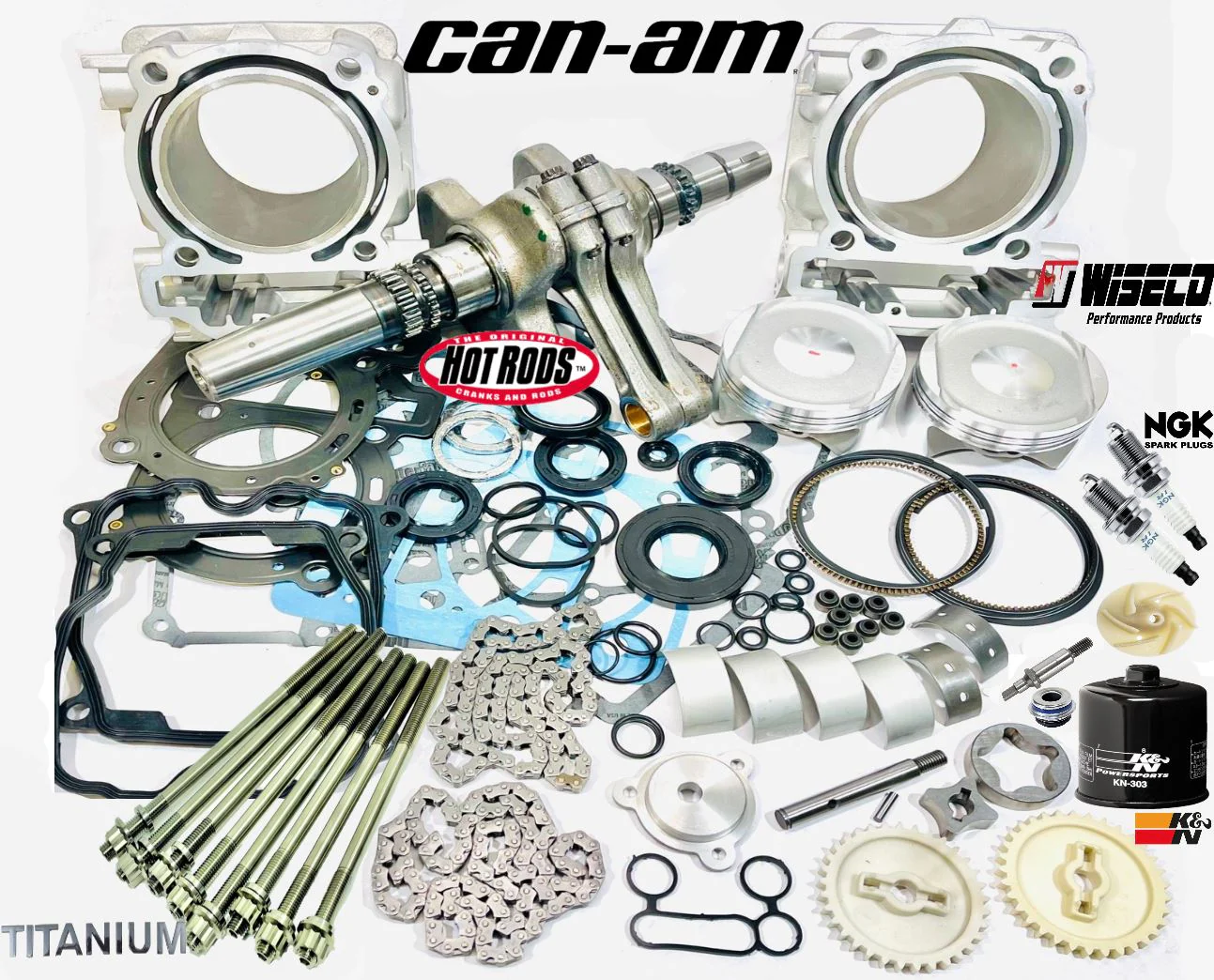18+ Maverick 1000 Trail Sport MAX Rebuild Kit Complete Top Bottom End Assembly