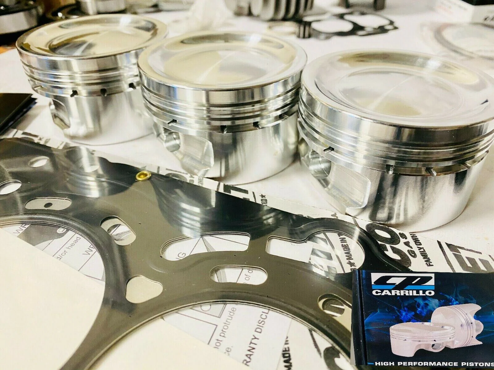 18+ Wildcat XX Hi Comp Pistons High Compression Race Gas CP Carrillo Piston Kit - Image 3