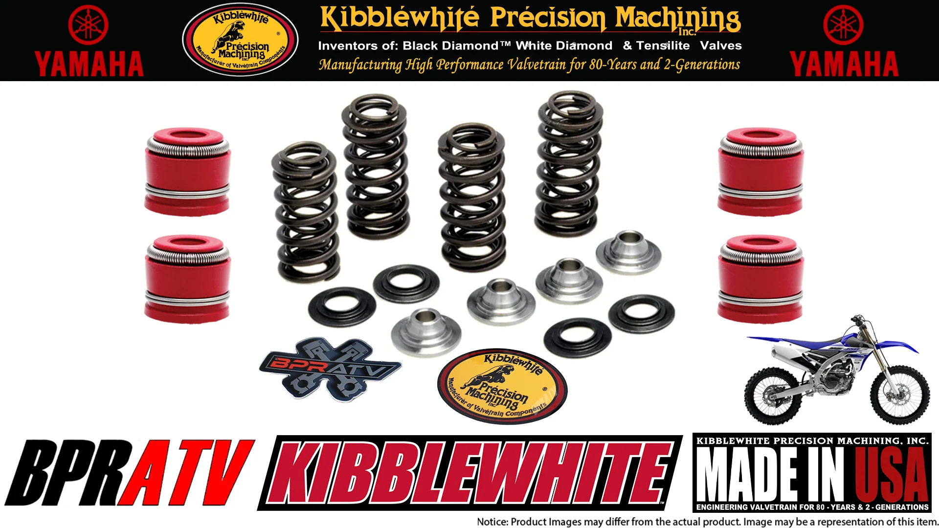 19-25 Yamaha YZ250F YZ 250F Kibblewhite Race Titanium Valves Springs Kit & Seals - Image 3
