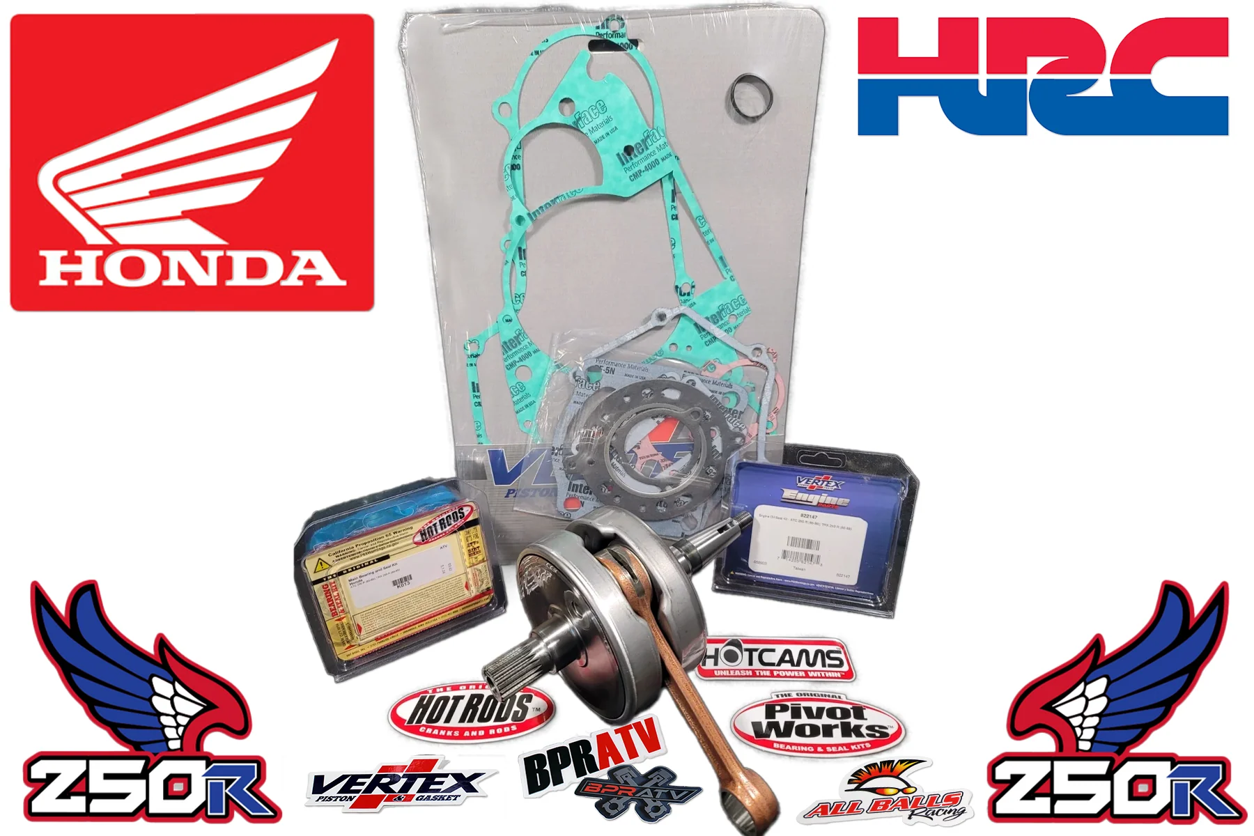 1985-1986 Honda ATC250R/TRX250R Hot Rods Bottom End Rebuild Kit STD Length Crank - Image 4