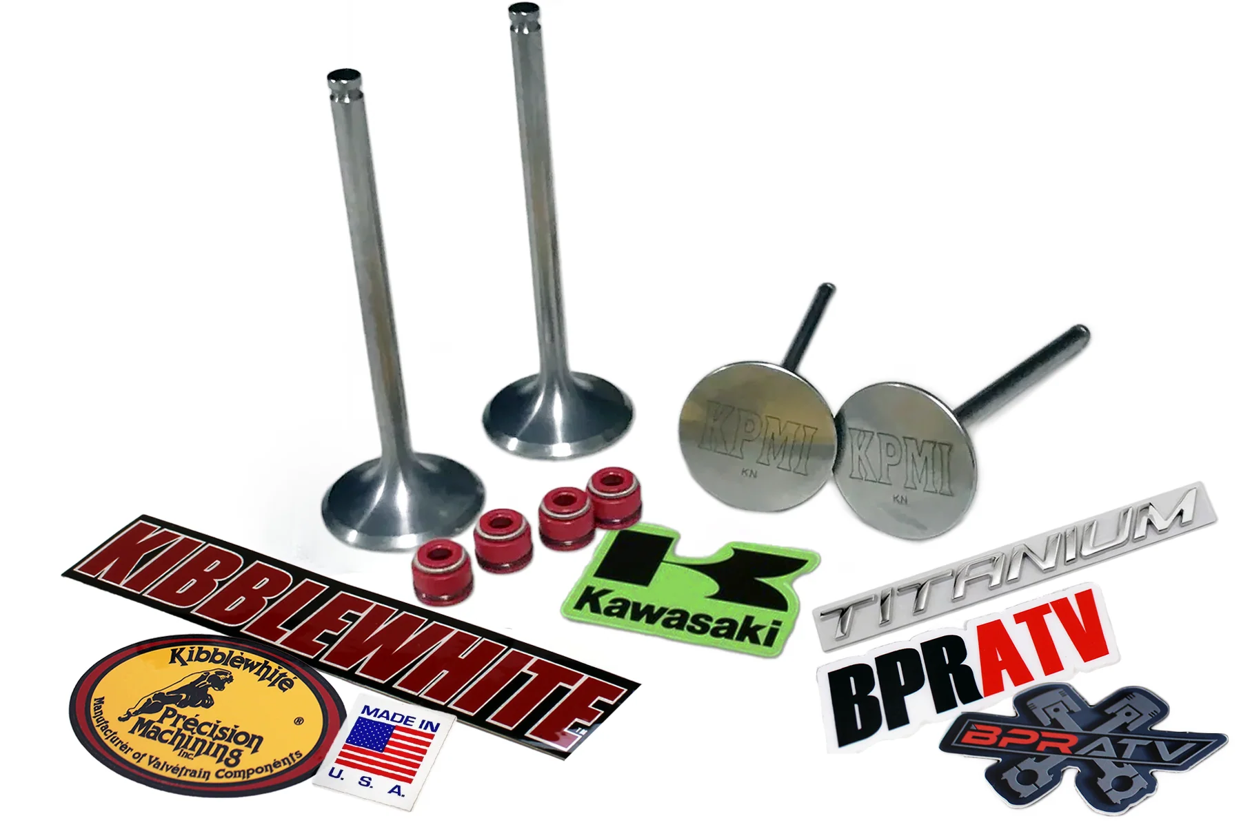 20-22 Kawasaki KX250 KX 250 Kibblewhite TITANIUM Intake Exhaust Valves Red Seals