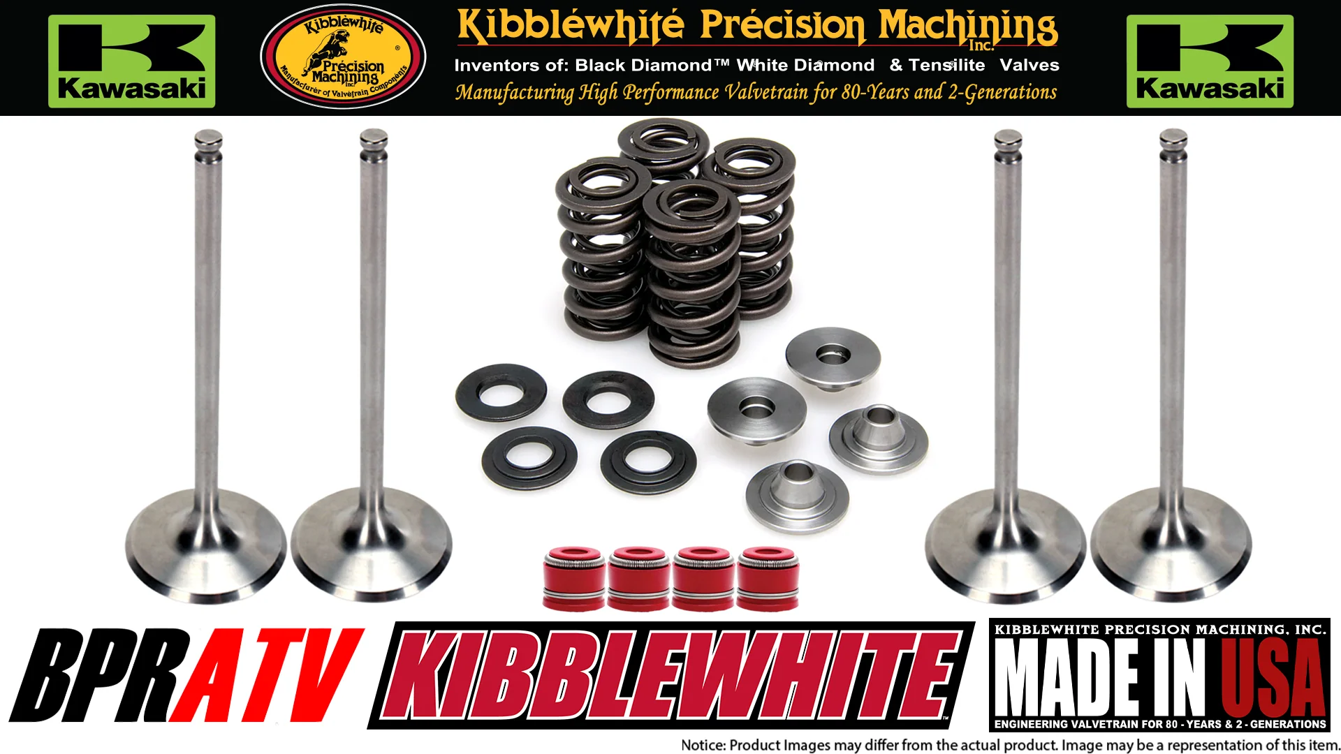 20-22 Kawasaki KX250F KX250 Kibblewhite Head Intake Exhaust Valves Seals Springs - Image 2