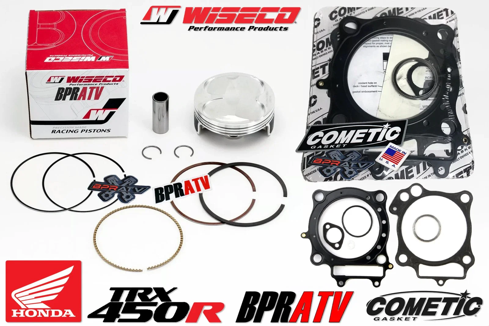 2004 2005 TRX450R Wiseco 94mm Hi Compression 14:1 Piston Ti Stud Kit Cometic MLS - Image 8