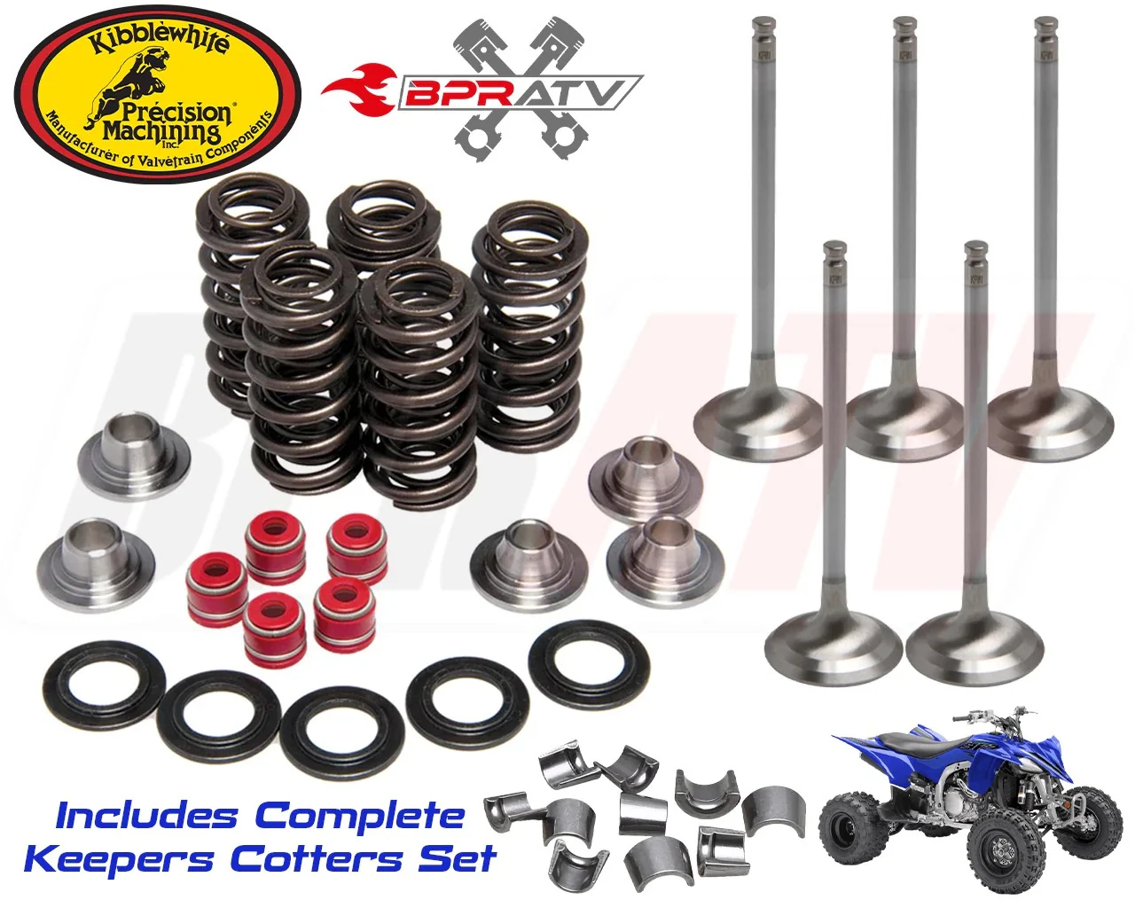 2004-2013 YFZ450 Kibblewhite Intake Exhaust Valves TITANIUM Spring Kit & KEEPERS - Image 2