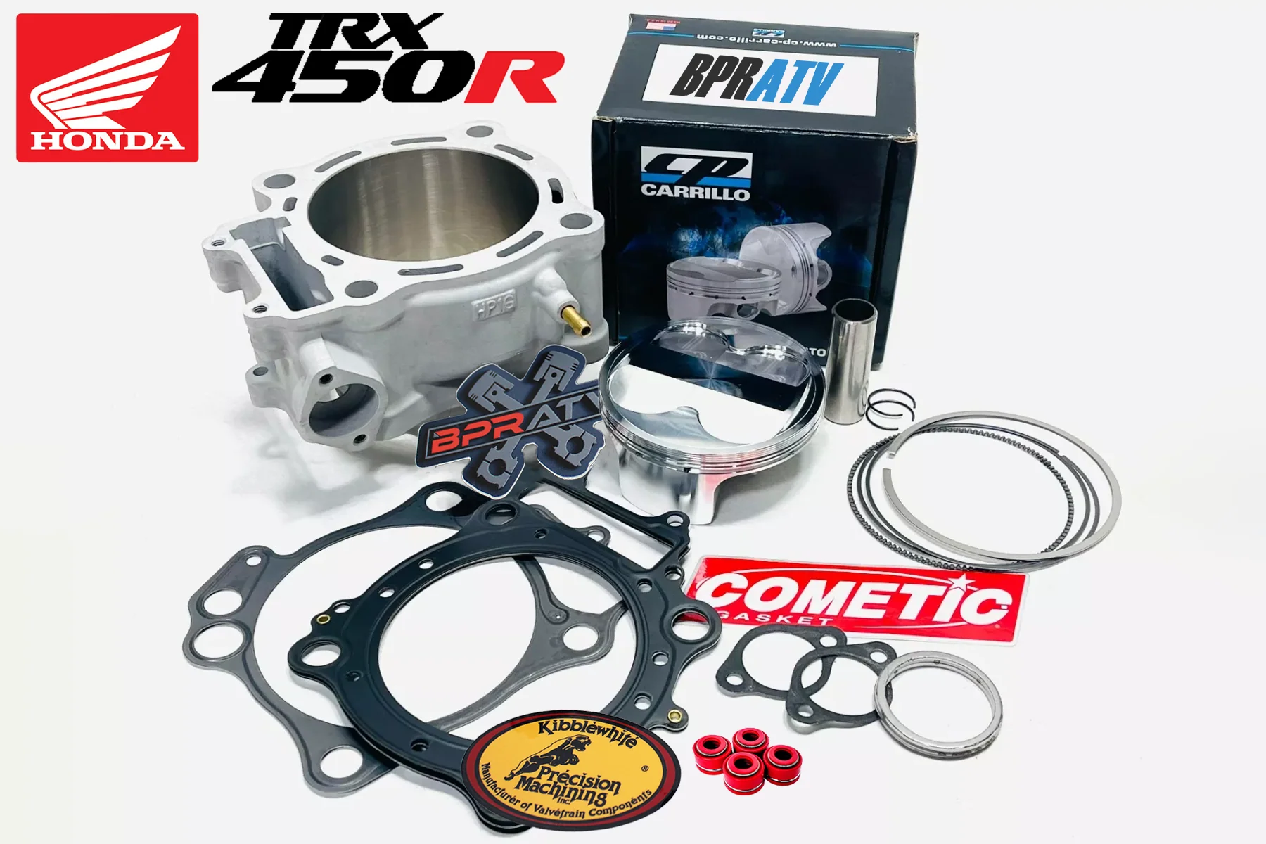 2006+ TRX450R TRX 450ER 100mm +4 13.5:1 CP Carrillo Piston Big Bore Cylinder Kit - Image 3